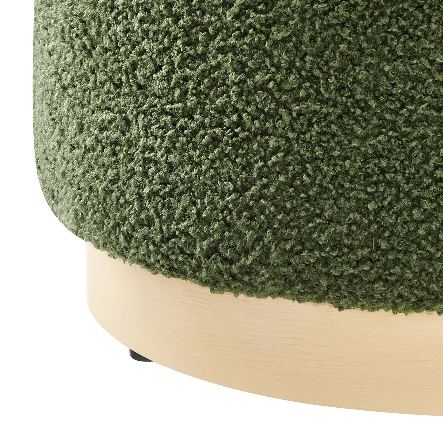 Tilden 16" Round Sherpa Upholstered Ottoman