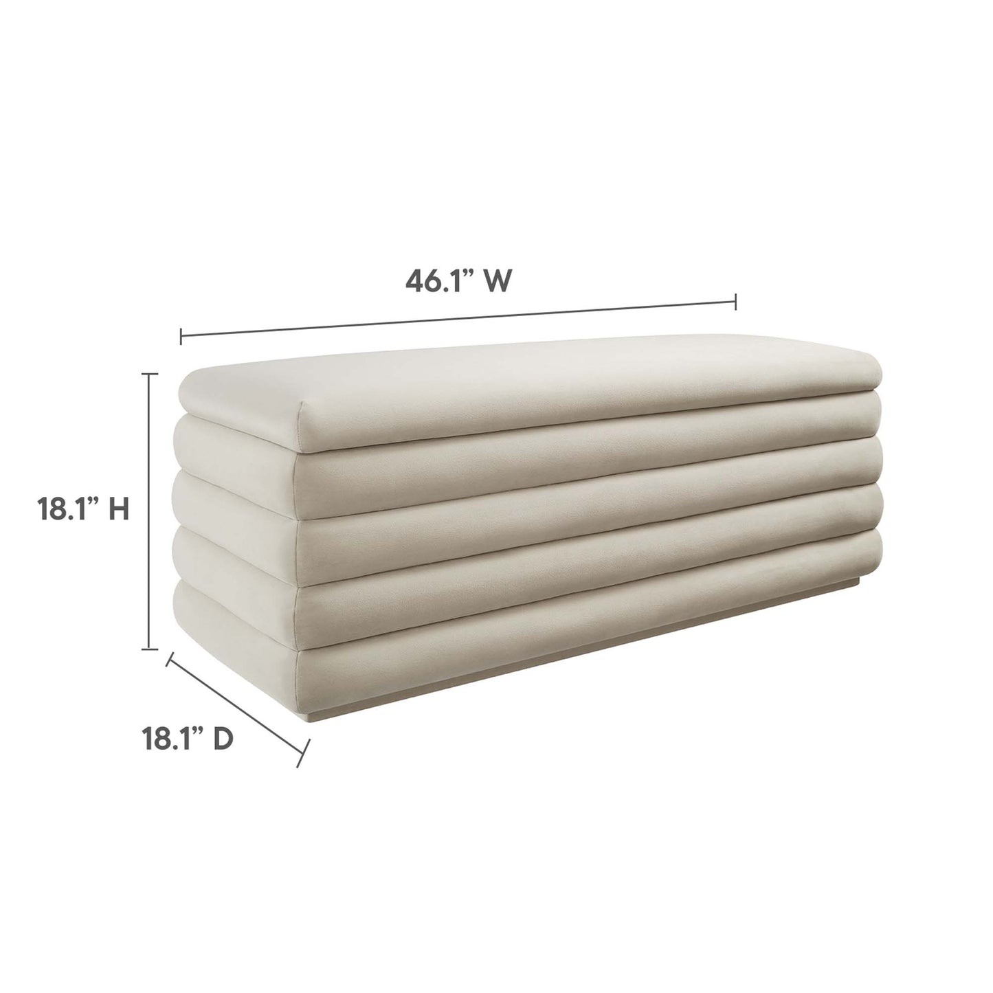 Mezzo Upholstered Performance Velvet Storage Bench