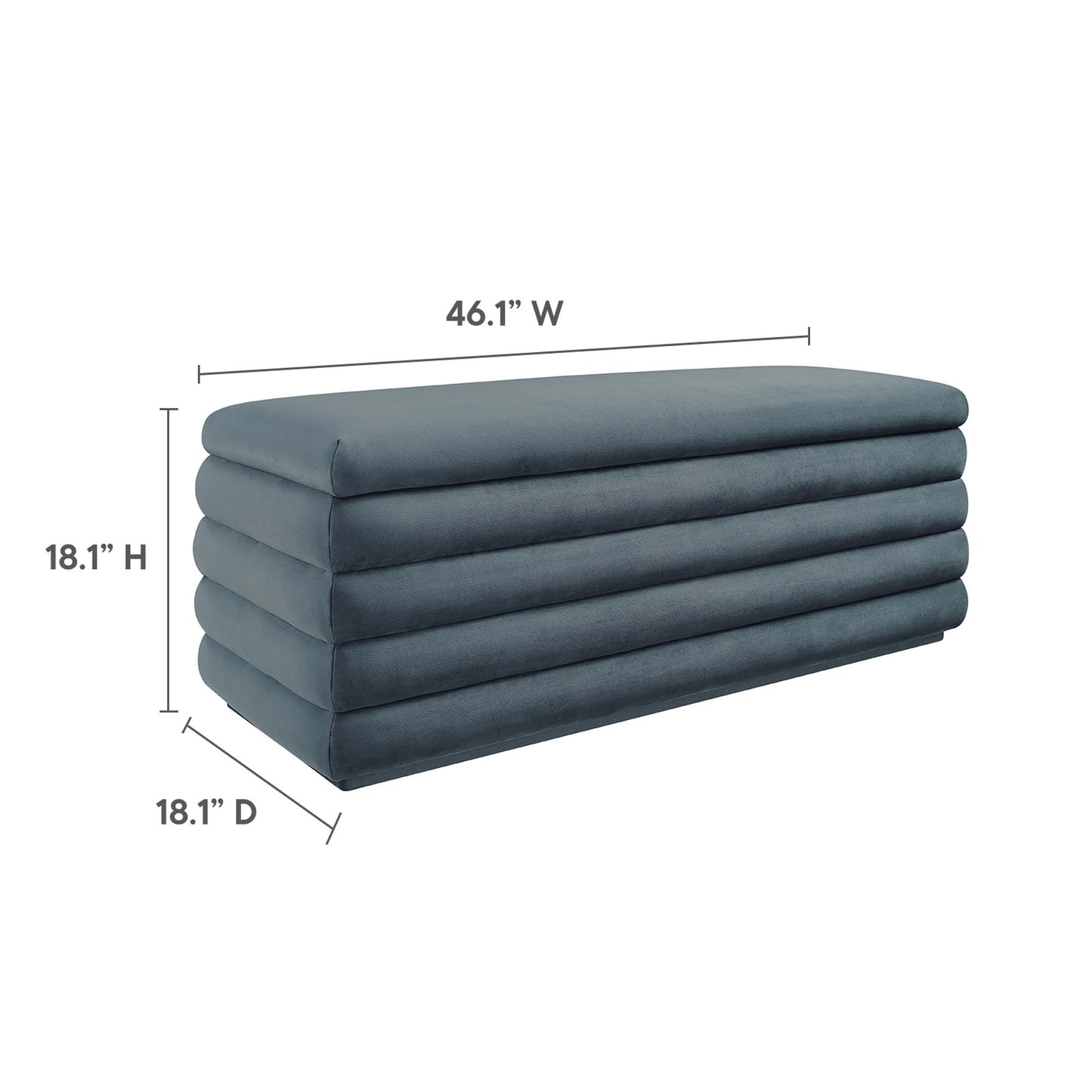 Mezzo Upholstered Performance Velvet Storage Bench