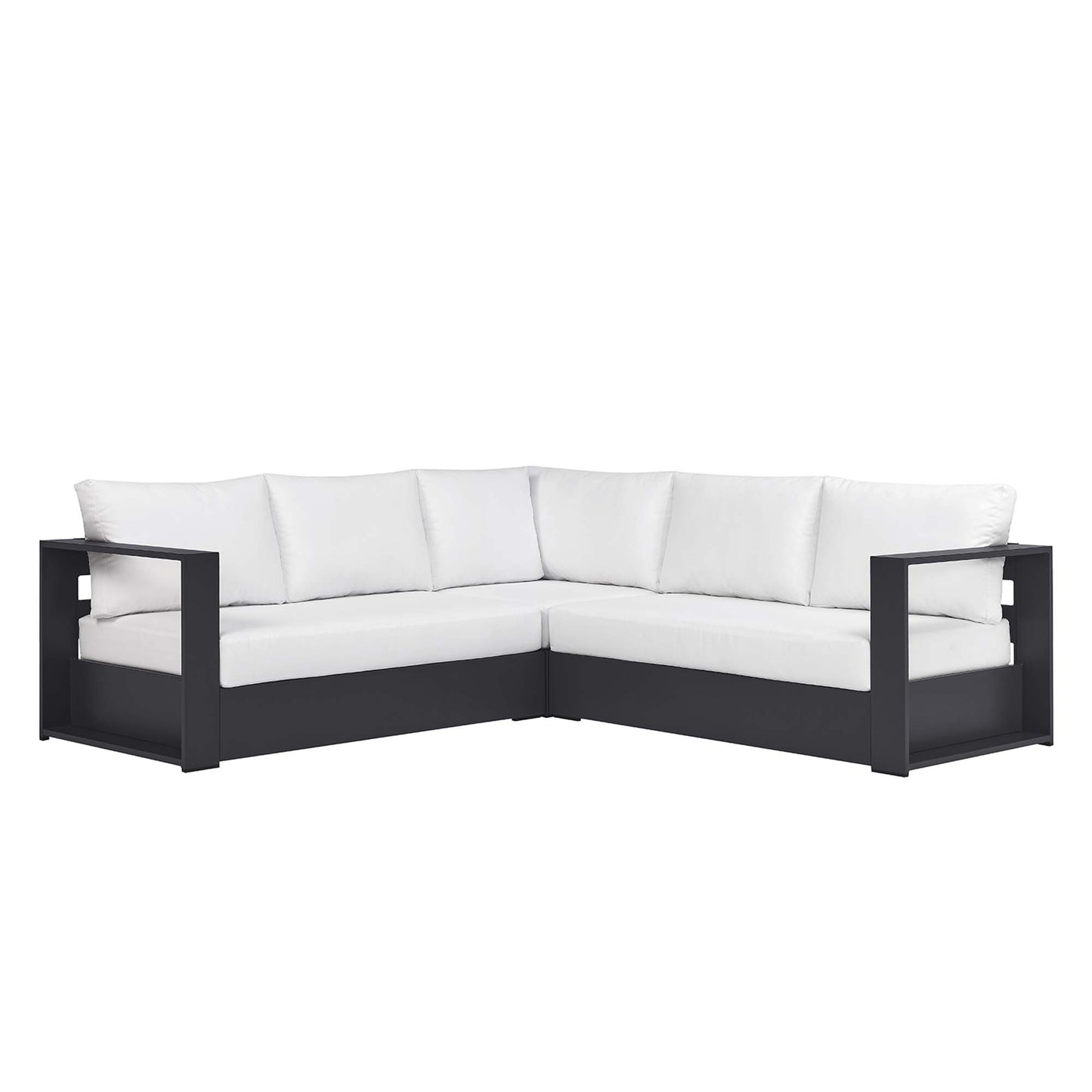 Tahoe 3-Piece Outdoor Patio Powder-Coated Aluminum Sectional Sofa Set