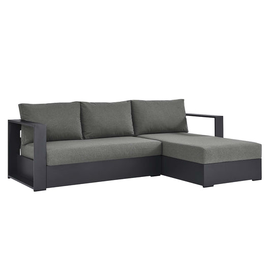 Tahoe 2-Piece Outdoor Patio Powder-Coated Aluminum Right-Facing Chaise Sectional Sofa Set