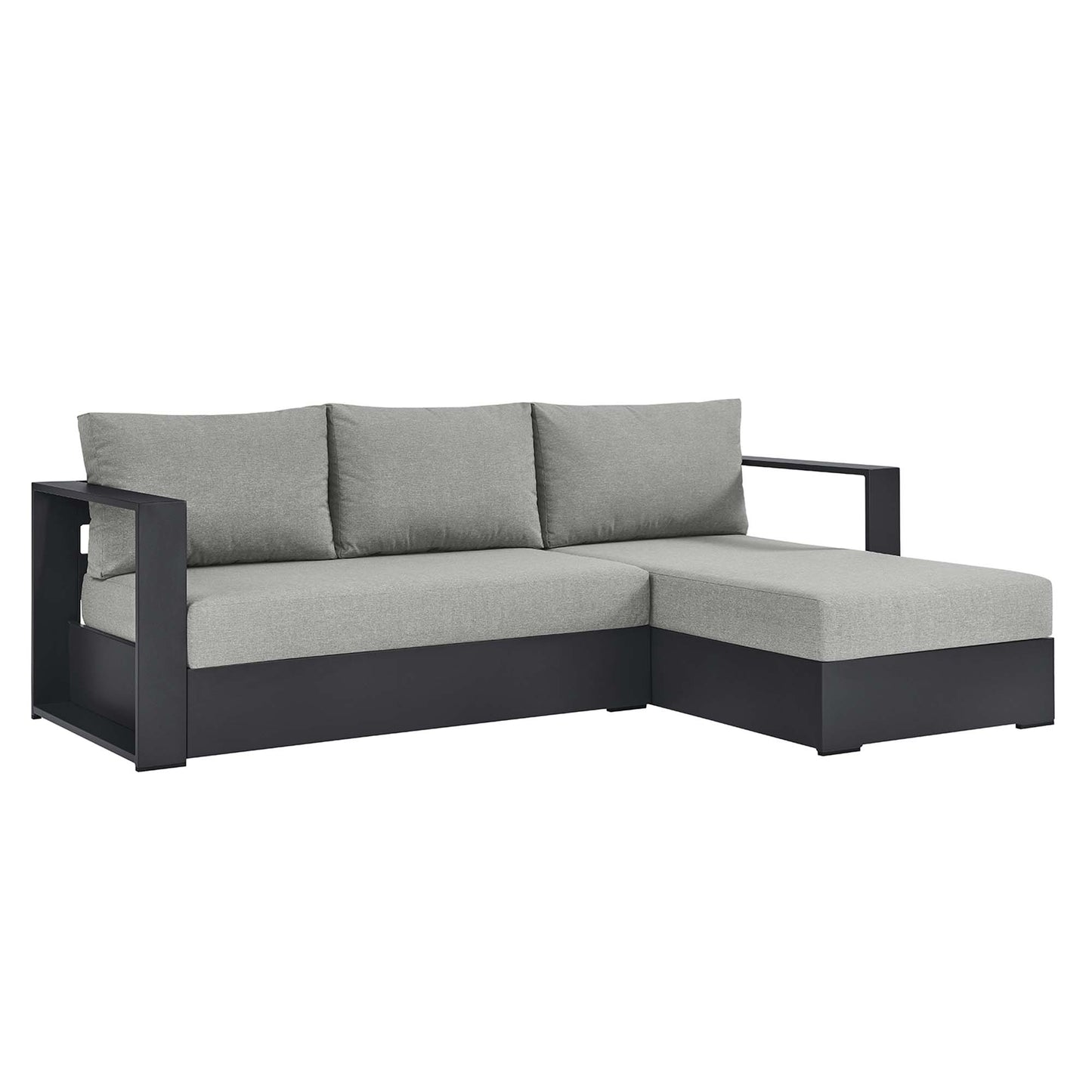 Tahoe 2-Piece Outdoor Patio Powder-Coated Aluminum Right-Facing Chaise Sectional Sofa Set