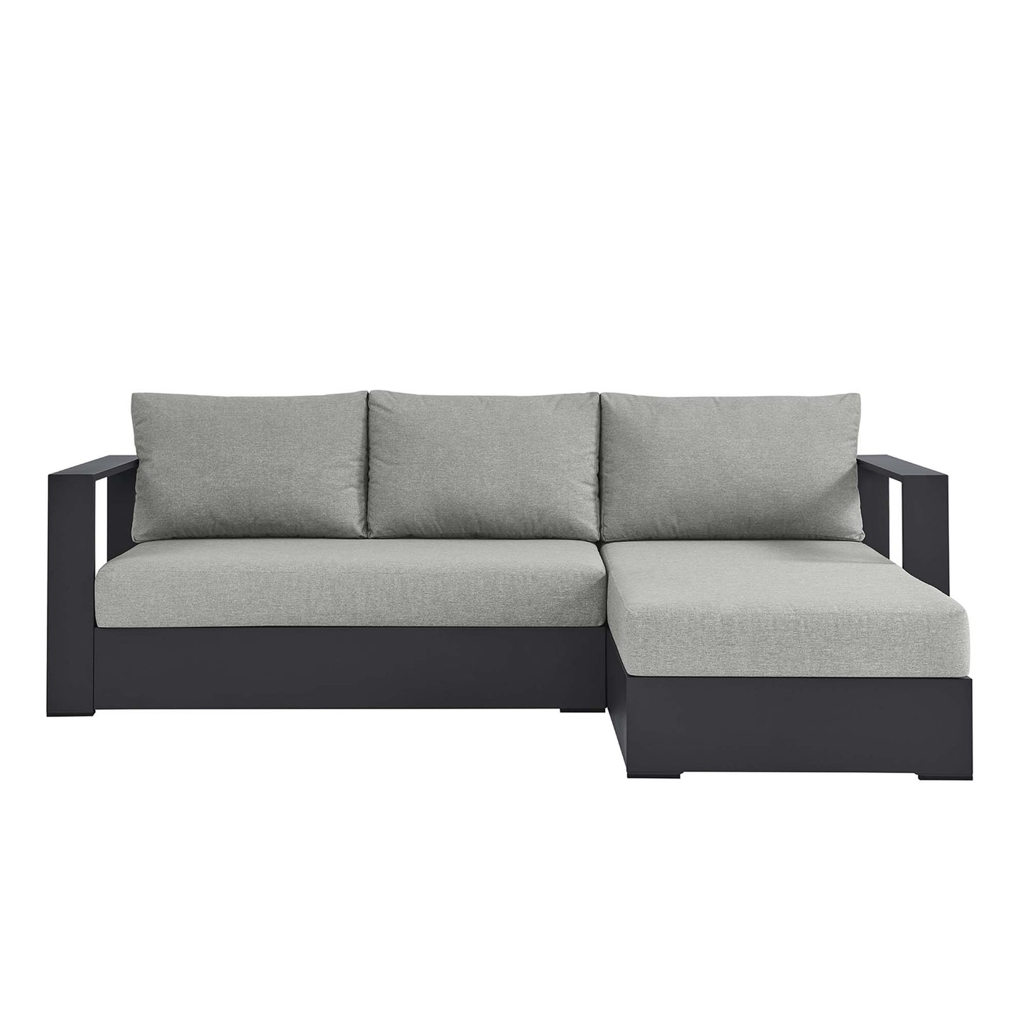 Tahoe 2-Piece Outdoor Patio Powder-Coated Aluminum Right-Facing Chaise Sectional Sofa Set