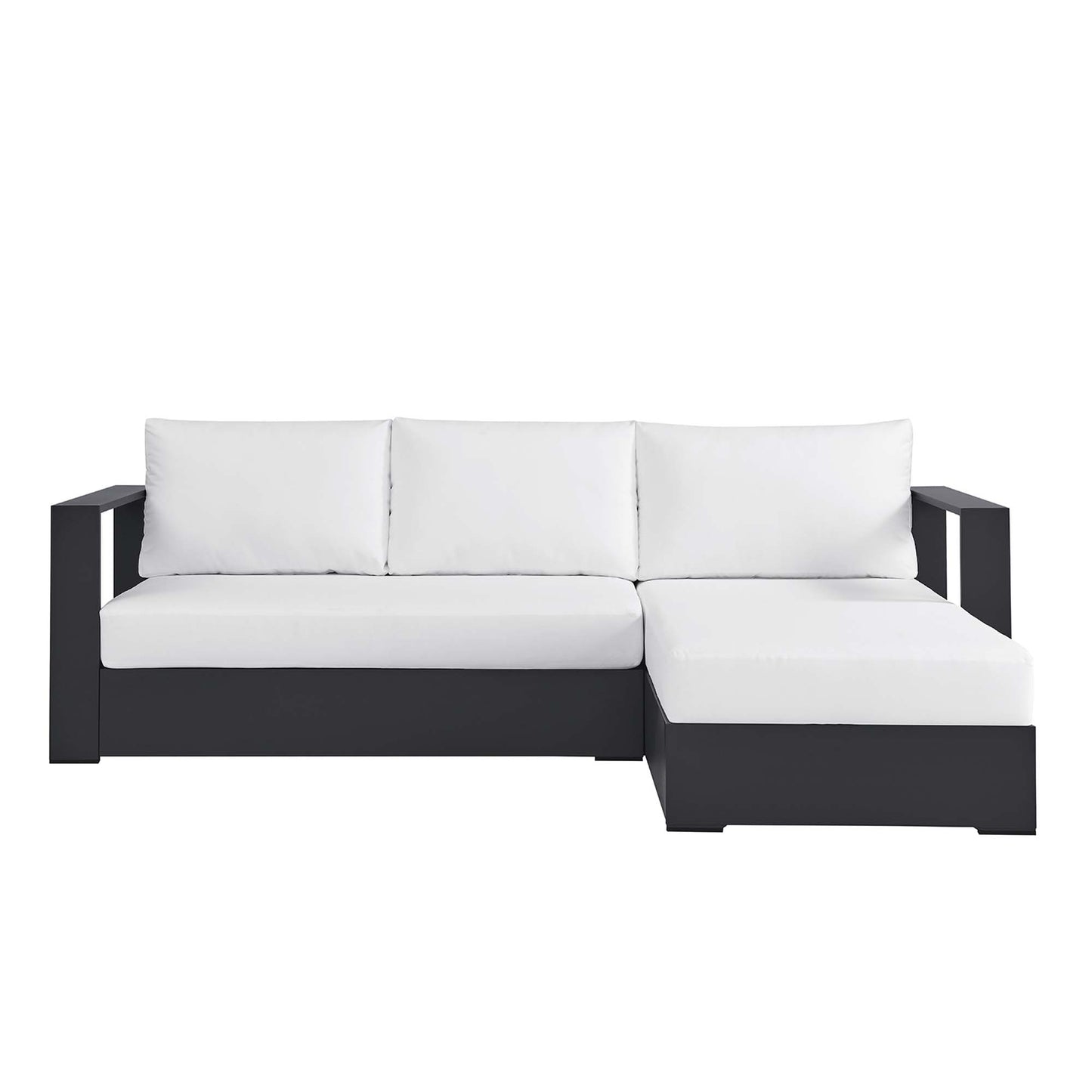 Tahoe 2-Piece Outdoor Patio Powder-Coated Aluminum Right-Facing Chaise Sectional Sofa Set