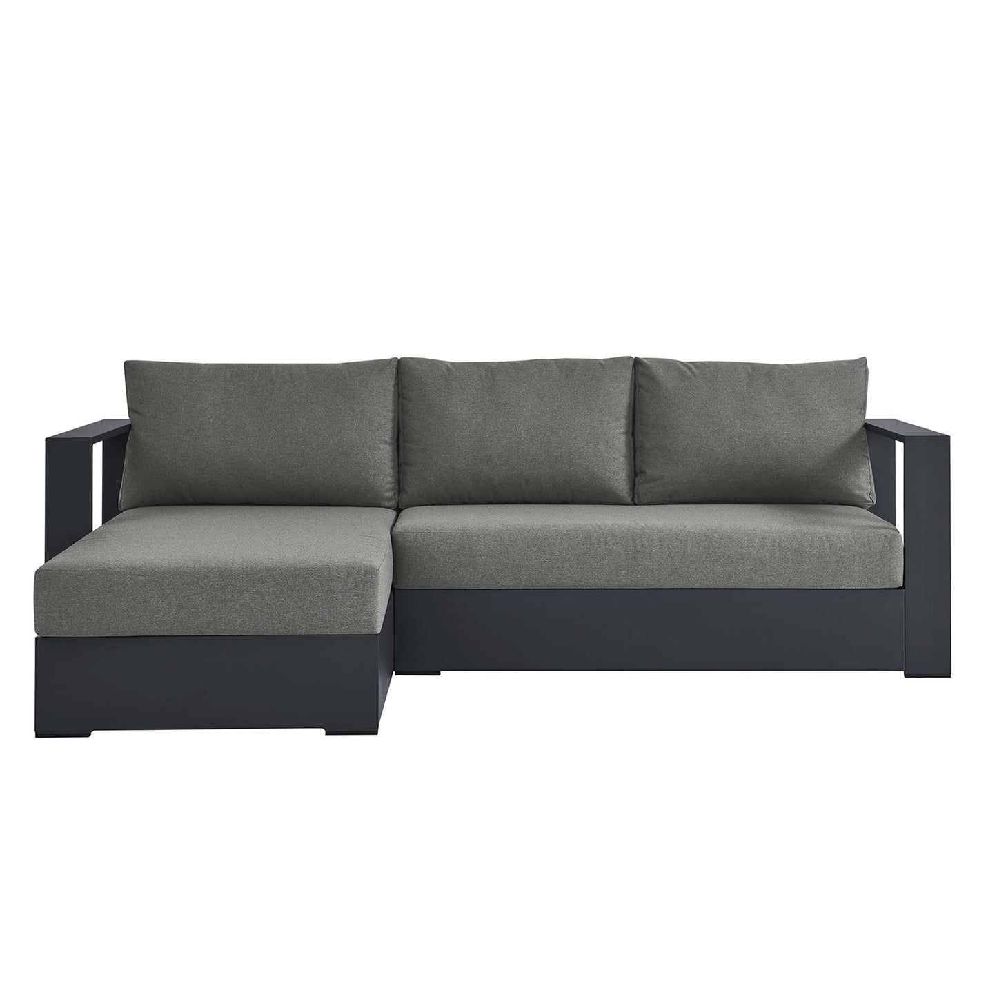 Conjunto de sofá seccional con chaise longue de aluminio con revestimiento en polvo para exteriores de 2 piezas Tahoe de Modway