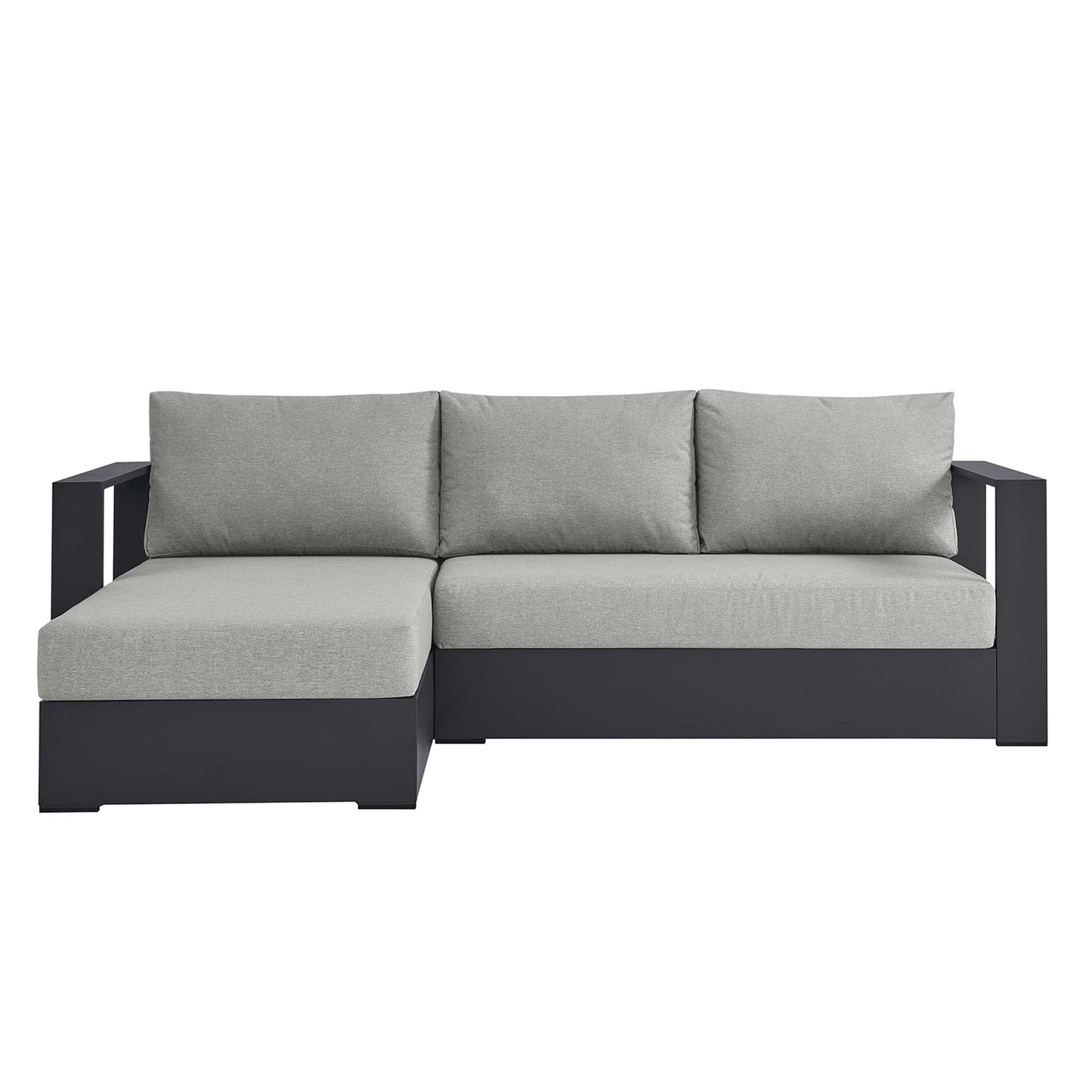 Conjunto de sofá seccional con chaise longue de aluminio con revestimiento en polvo para exteriores de 2 piezas Tahoe de Modway