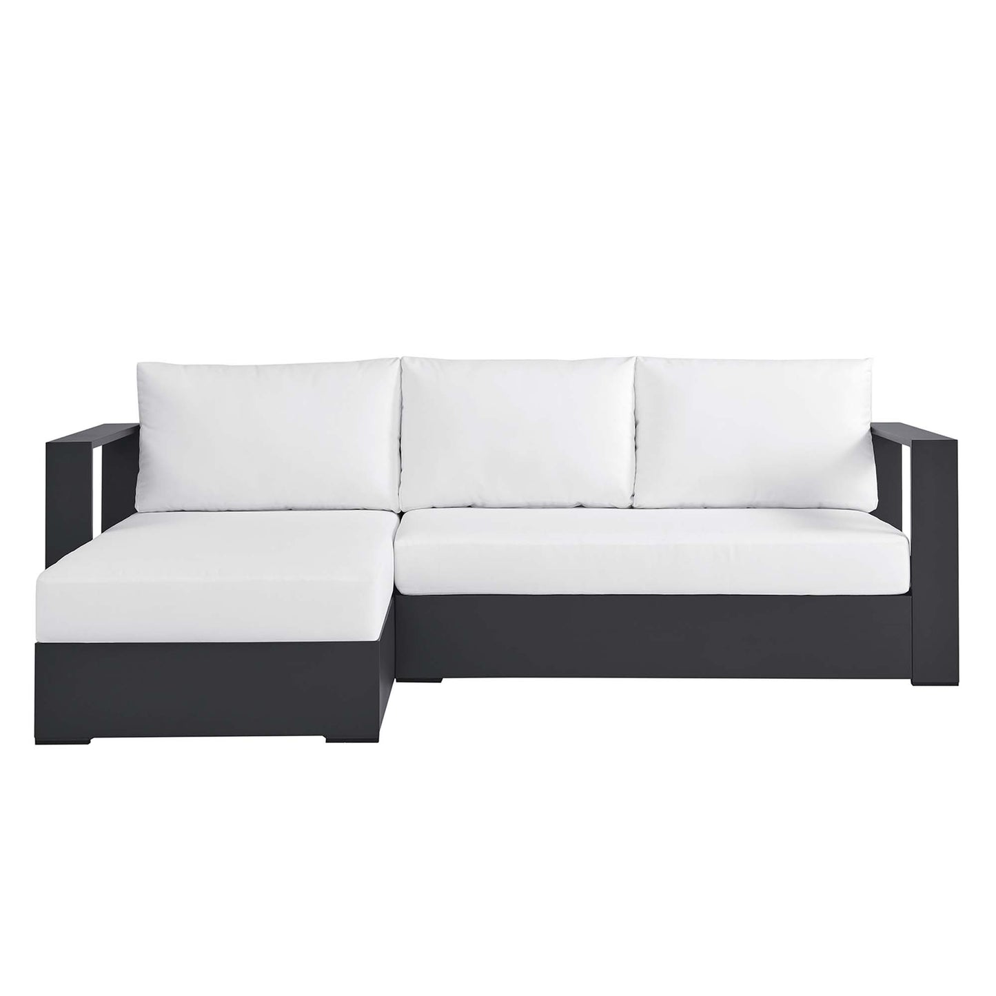 Conjunto de sofá seccional con chaise longue de aluminio con revestimiento en polvo para exteriores de 2 piezas Tahoe de Modway