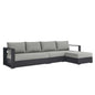 Tahoe 3-Piece Outdoor Patio Powder-Coated Aluminum Right-Facing Chaise Sectional Sofa Set