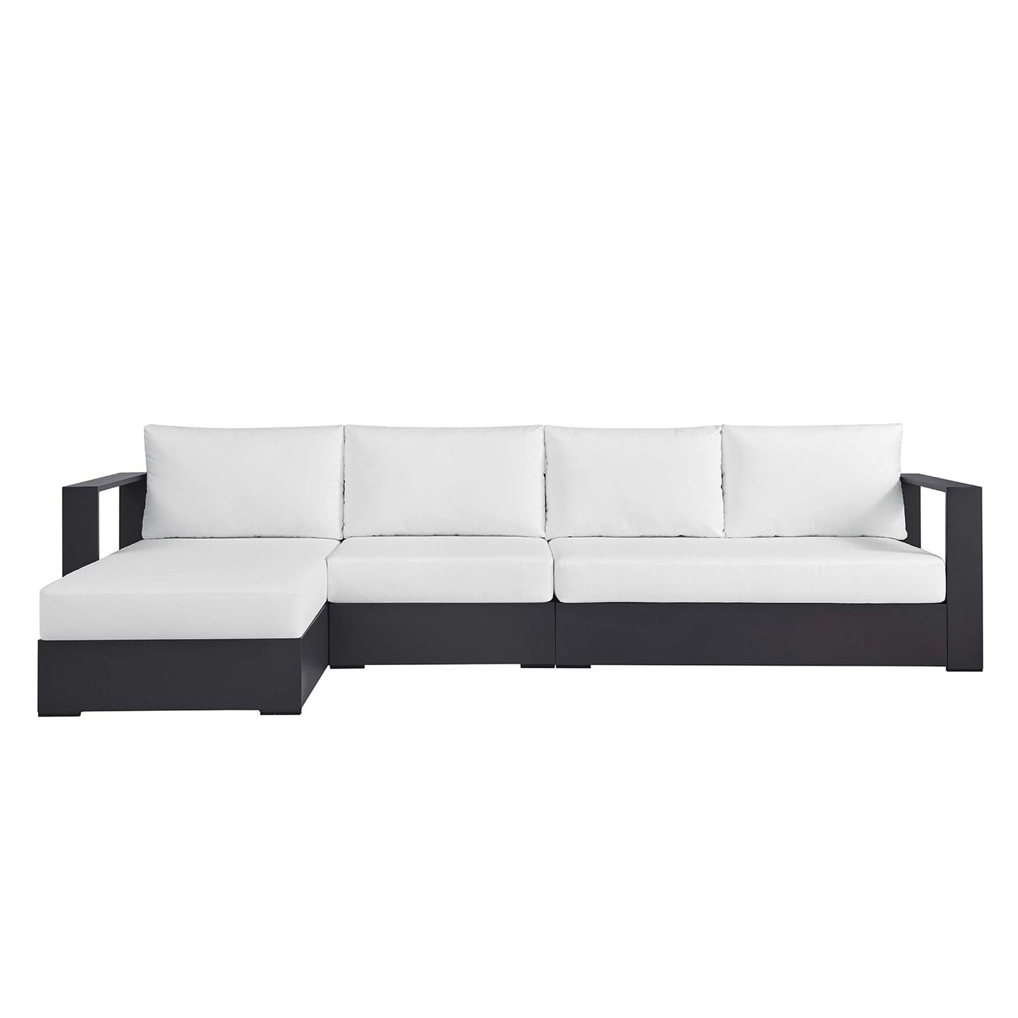 Tahoe 3-Piece Outdoor Patio Powder-Coated Aluminum Left-Facing Chaise Sectional Sofa Set