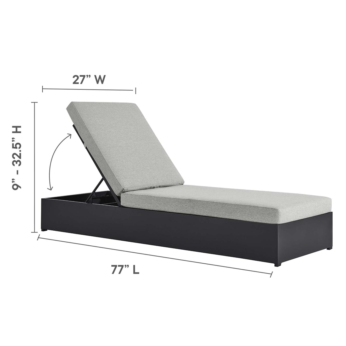 Tahoe 3-Piece Outdoor Patio Powder-Coated Aluminum Chaise Lounge Set