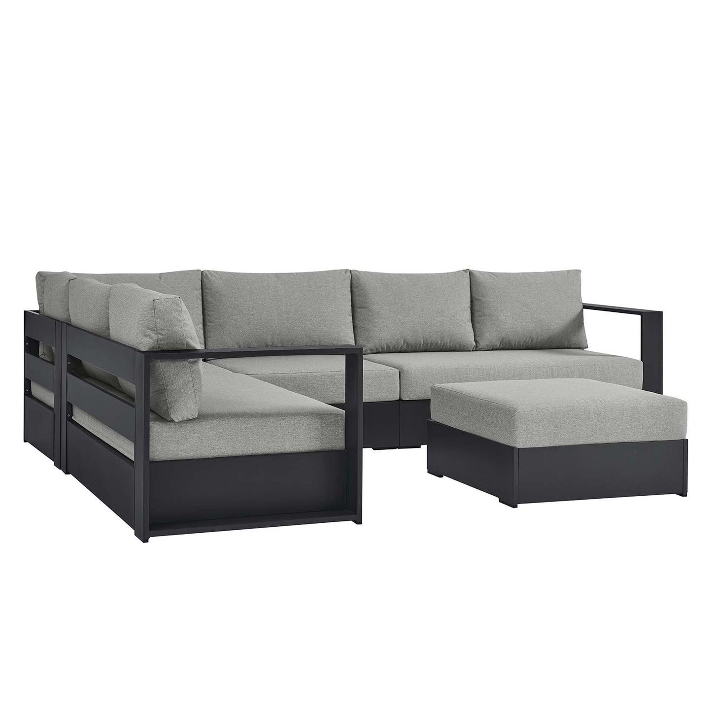 Tahoe 5-Piece Outdoor Patio Powder-Coated Aluminum Sectional Sofa Set