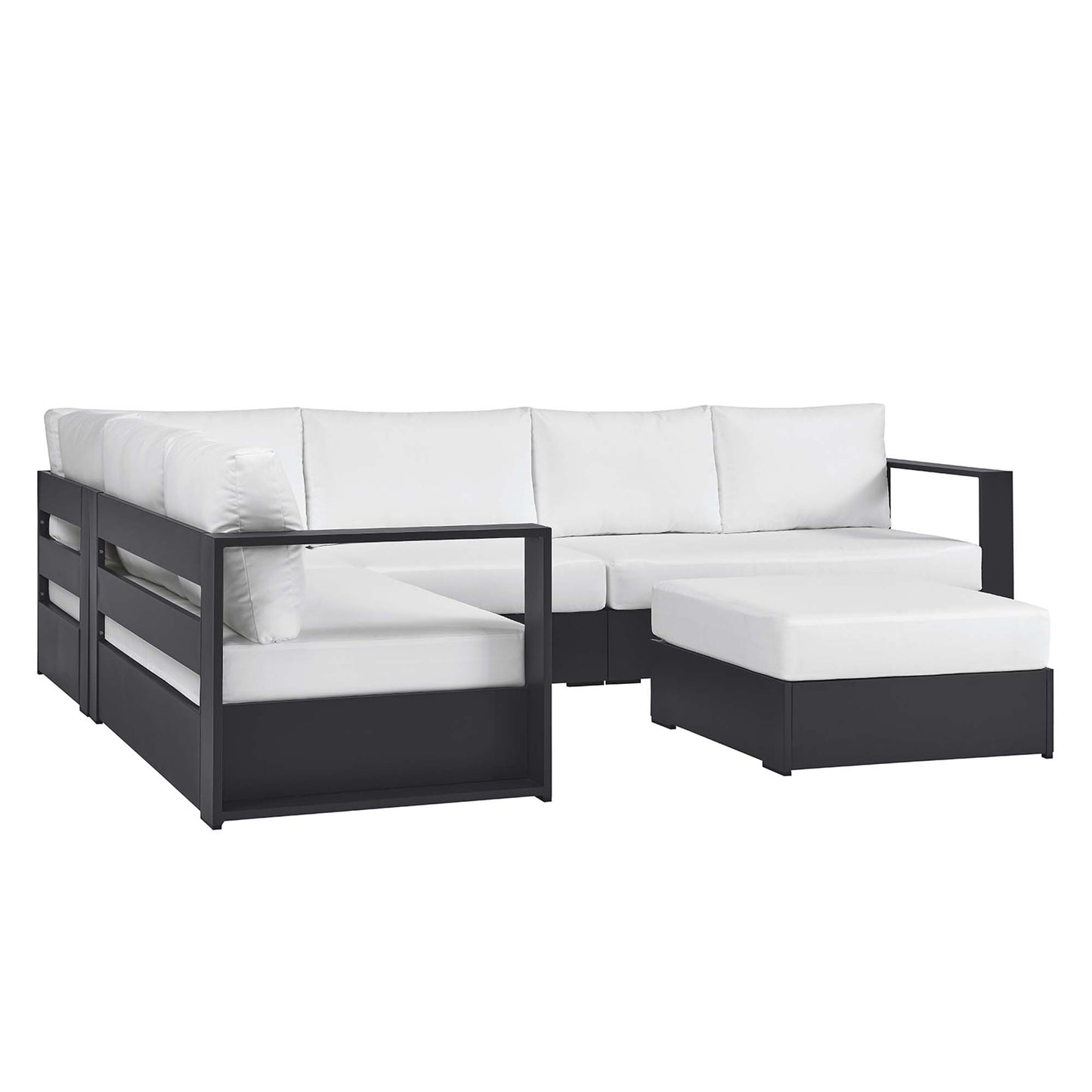 Tahoe 5-Piece Outdoor Patio Powder-Coated Aluminum Sectional Sofa Set