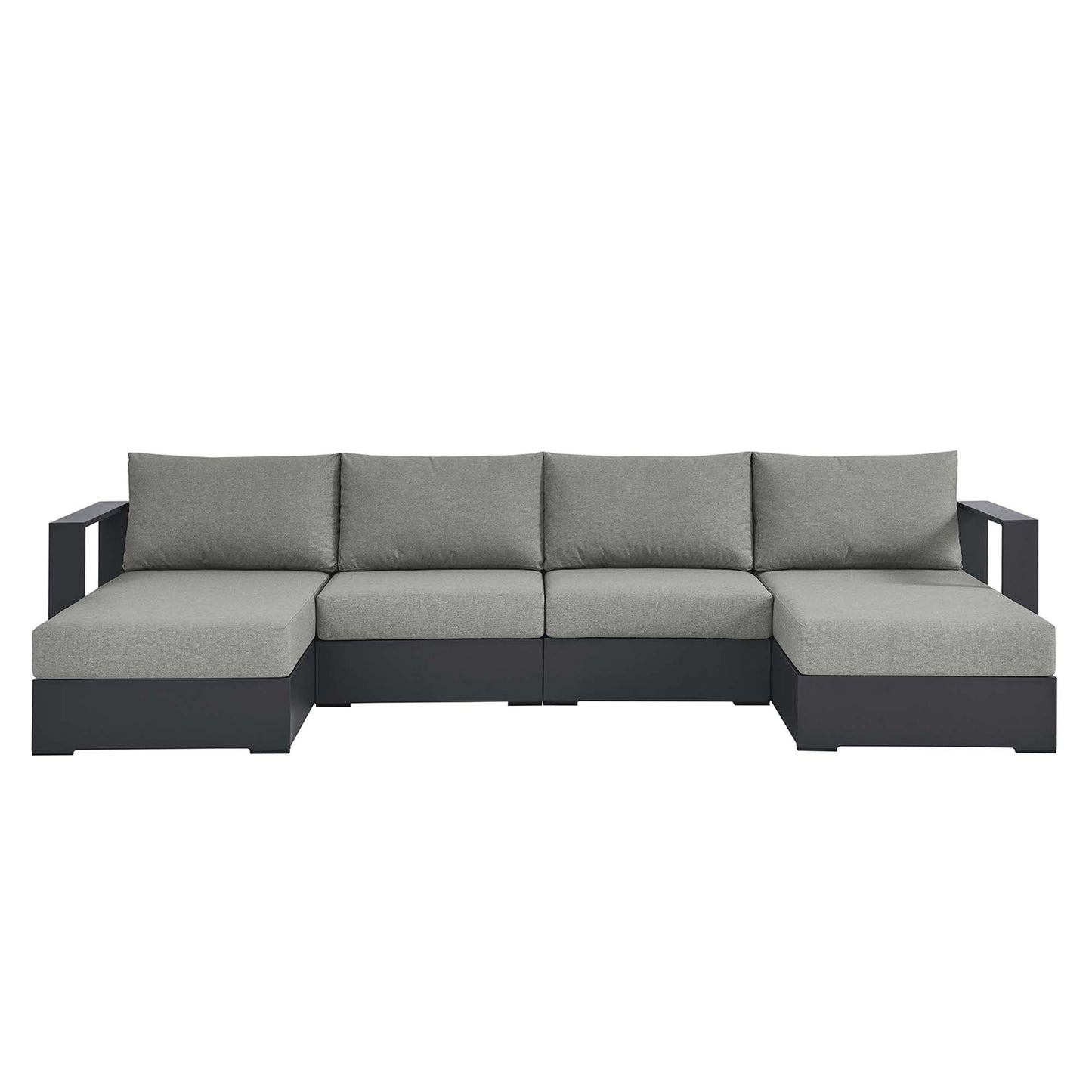 Tahoe 4-Piece Outdoor Patio Powder-Coated Aluminum Sectional Sofa Set