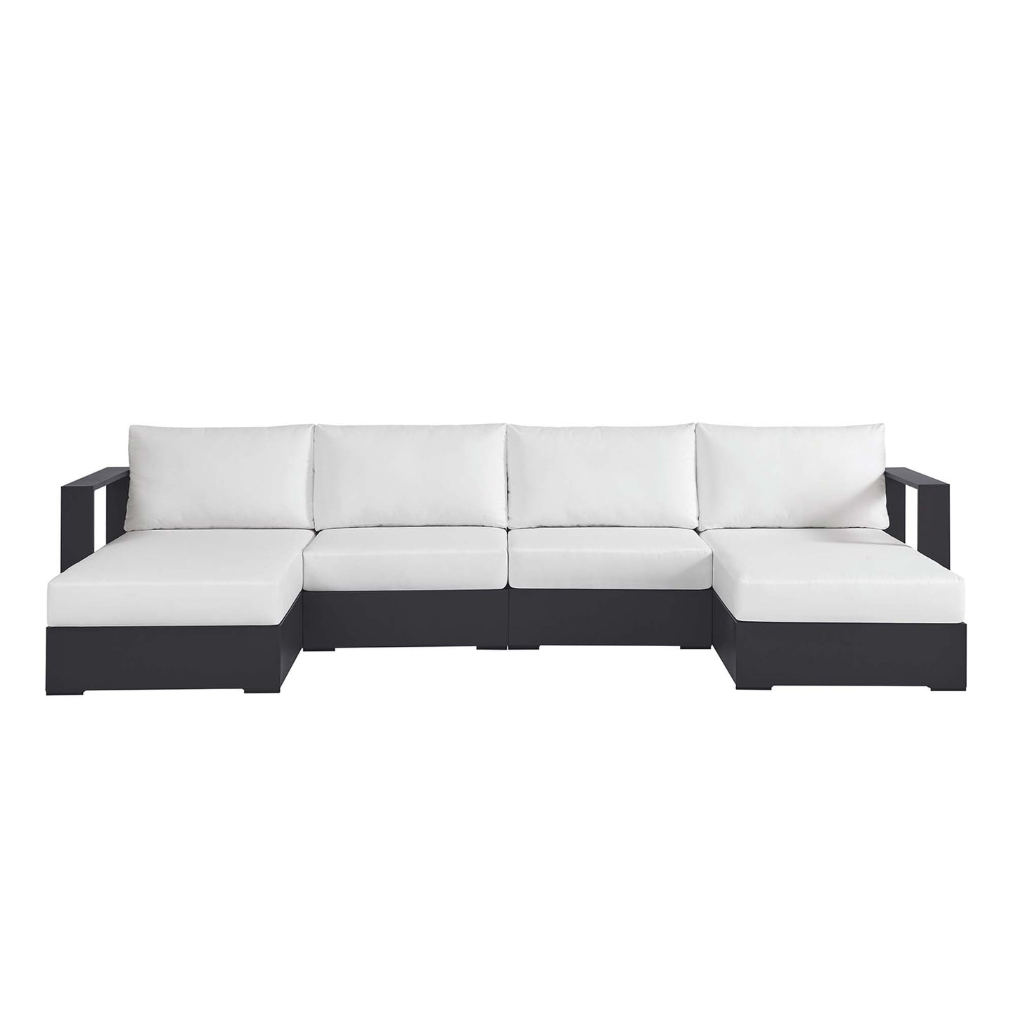 Tahoe 4-Piece Outdoor Patio Powder-Coated Aluminum Sectional Sofa Set