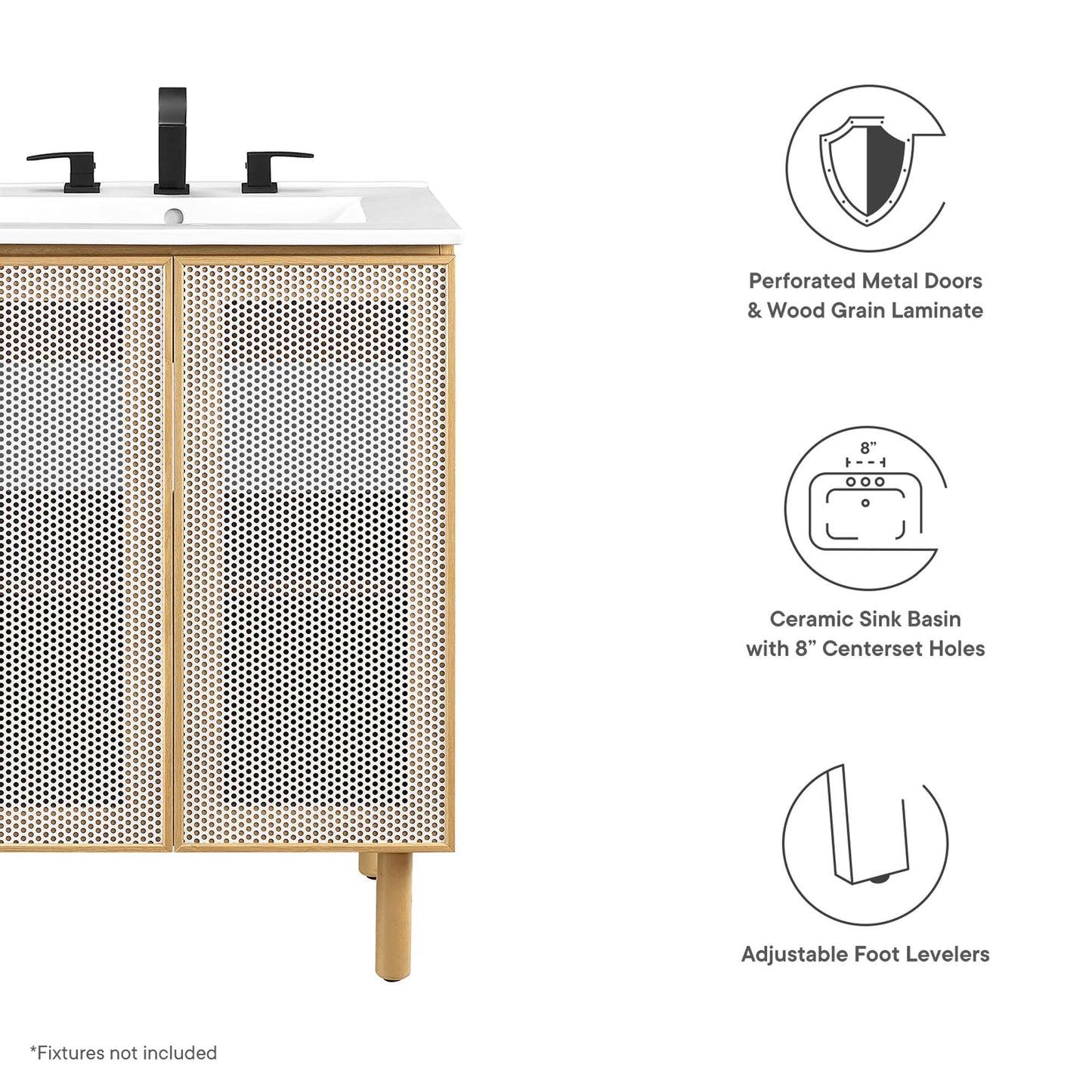 Calla 24" Perforated Metal Bathroom Vanity