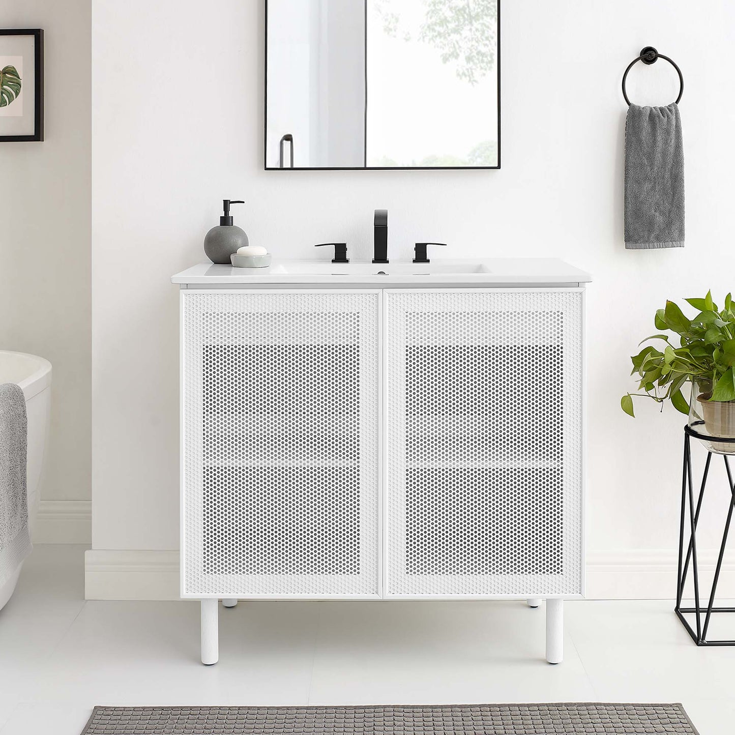 Calla 36" Perforated Metal Bathroom Vanity