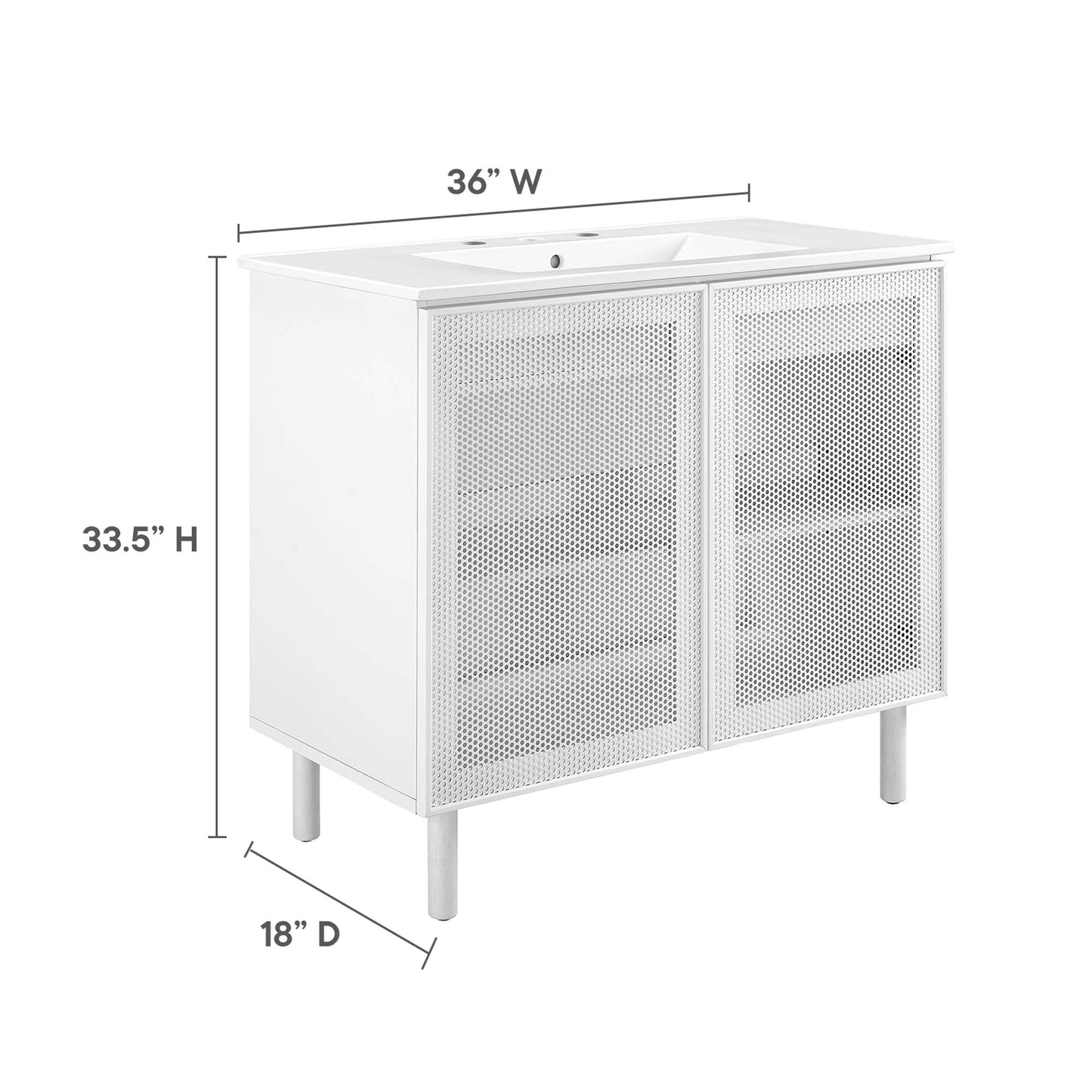 Calla 36" Perforated Metal Bathroom Vanity