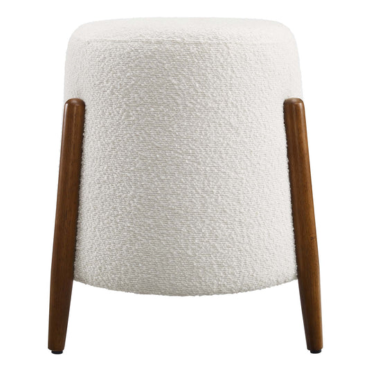 Riven Upholstered Boucle Fabric Ottoman