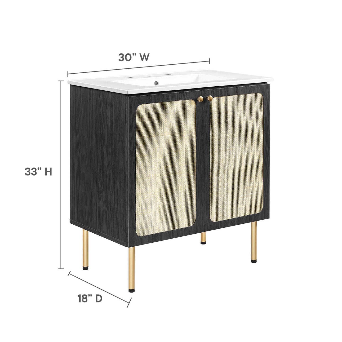 Meuble-lavabo Chaucer de 30 po par Modway