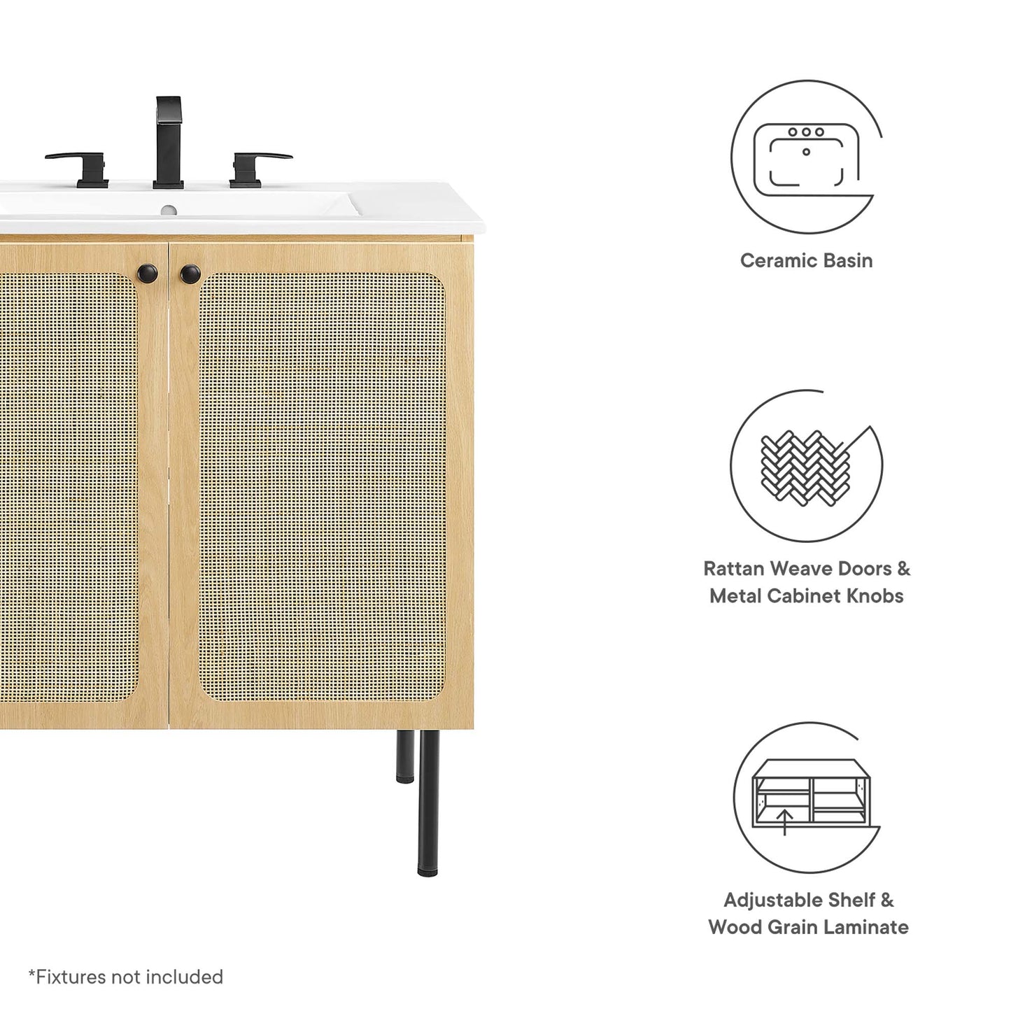 Meuble-lavabo Chaucer de 30 po par Modway