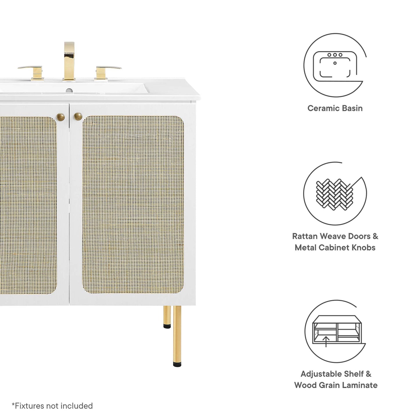 Meuble-lavabo Chaucer de 30 po par Modway