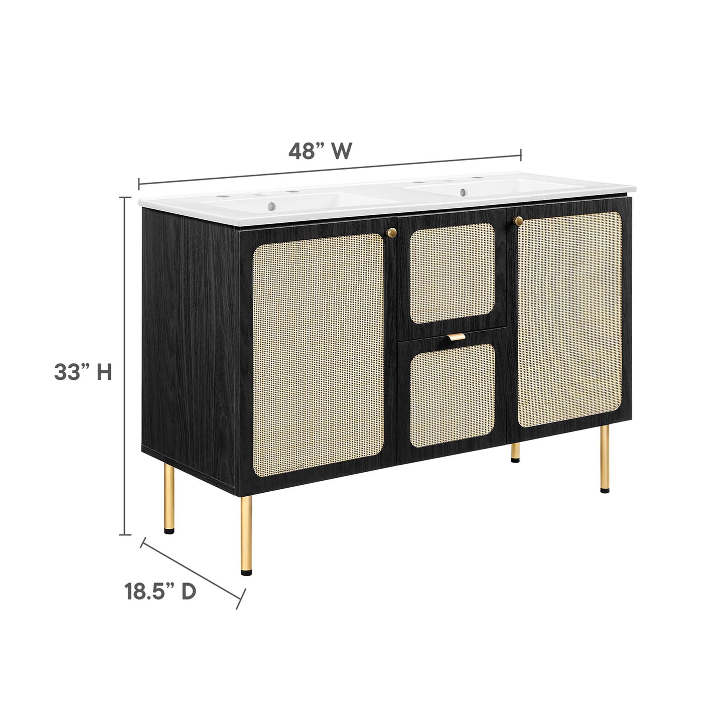 Meuble-lavabo double Chaucer de 48 po par Modway