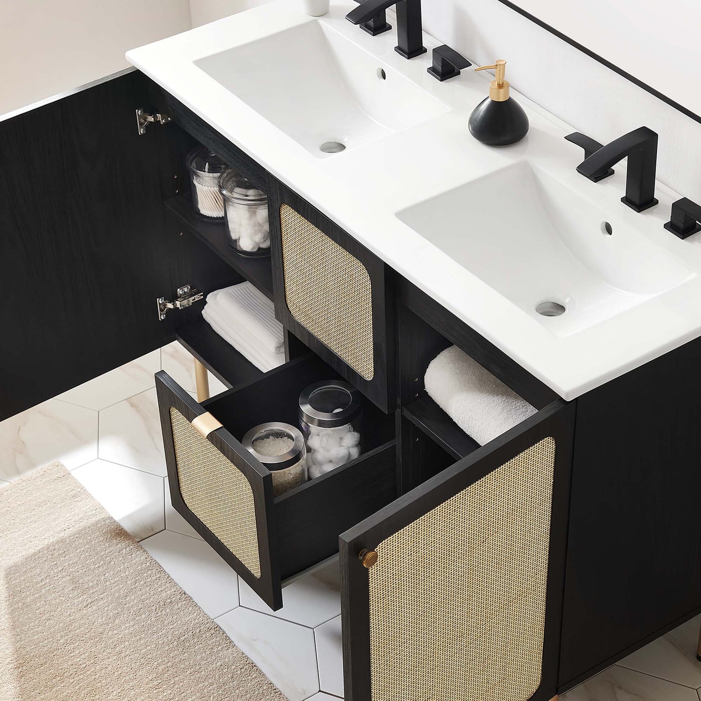 Meuble-lavabo double Chaucer de 48 po par Modway