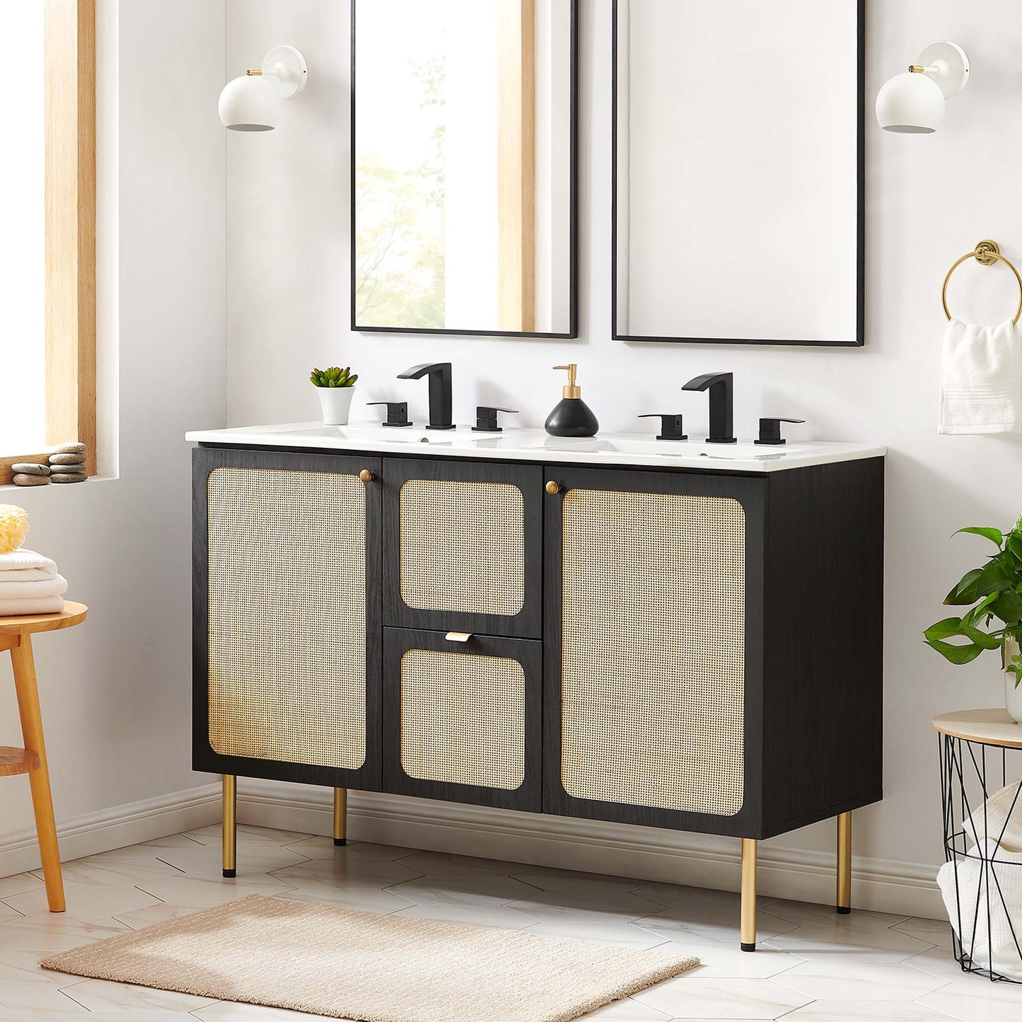 Meuble-lavabo double Chaucer de 48 po par Modway