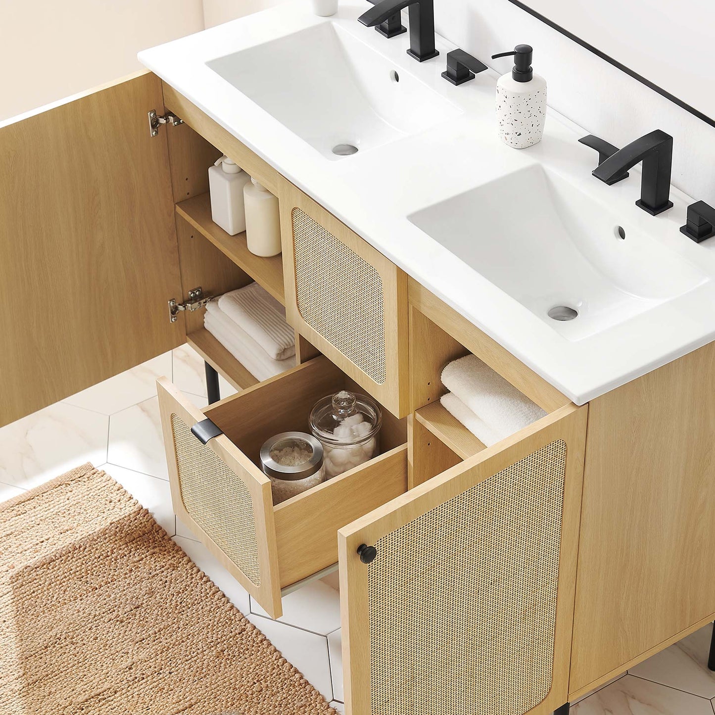 Meuble-lavabo double Chaucer de 48 po par Modway