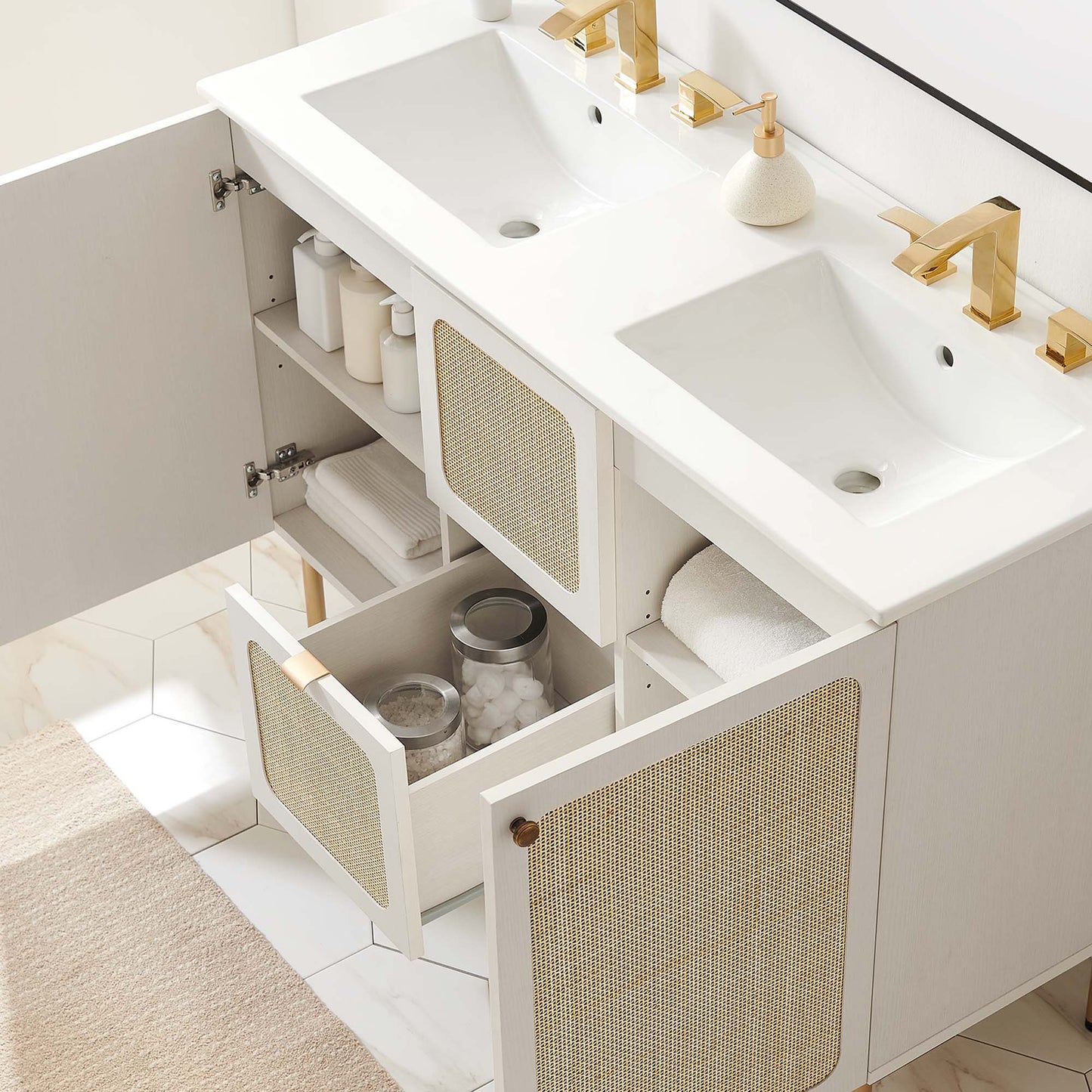 Meuble-lavabo double Chaucer de 48 po par Modway