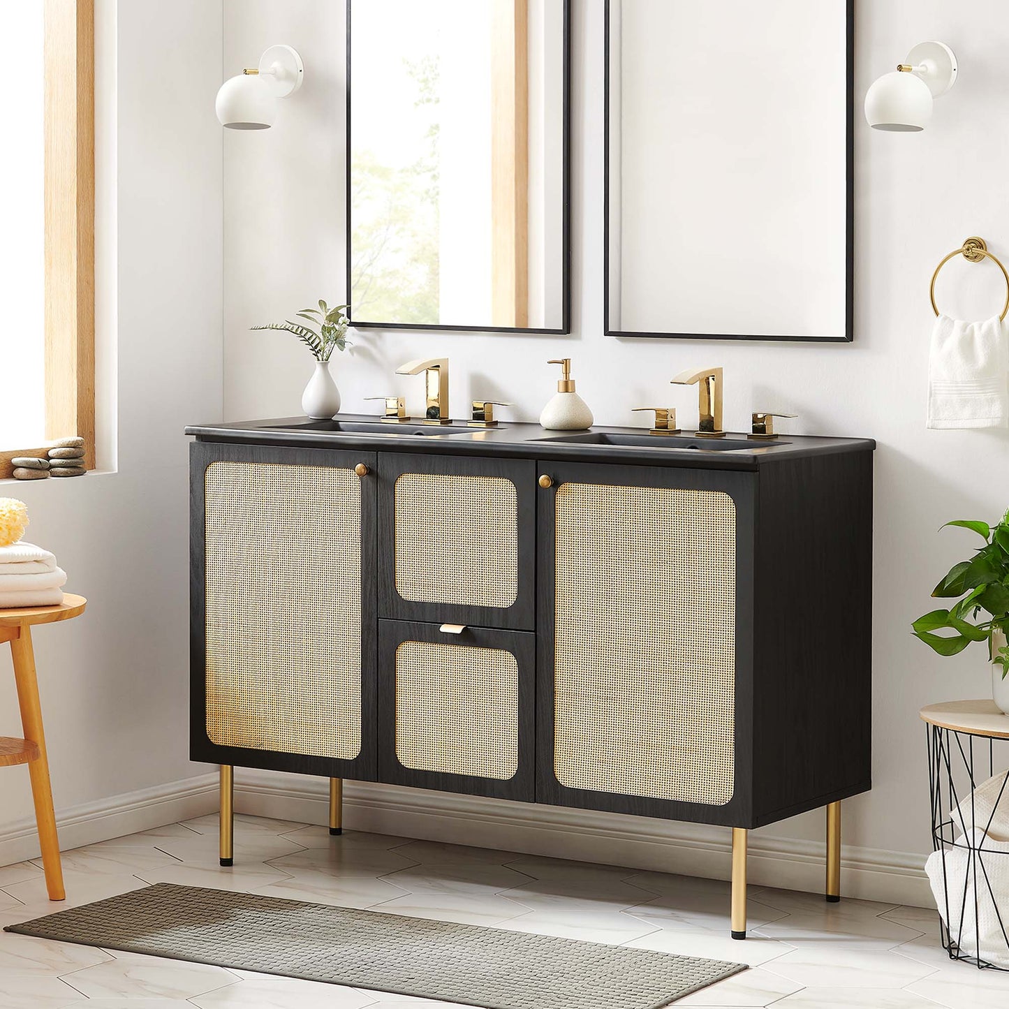 Meuble-lavabo double Chaucer de 48 po par Modway