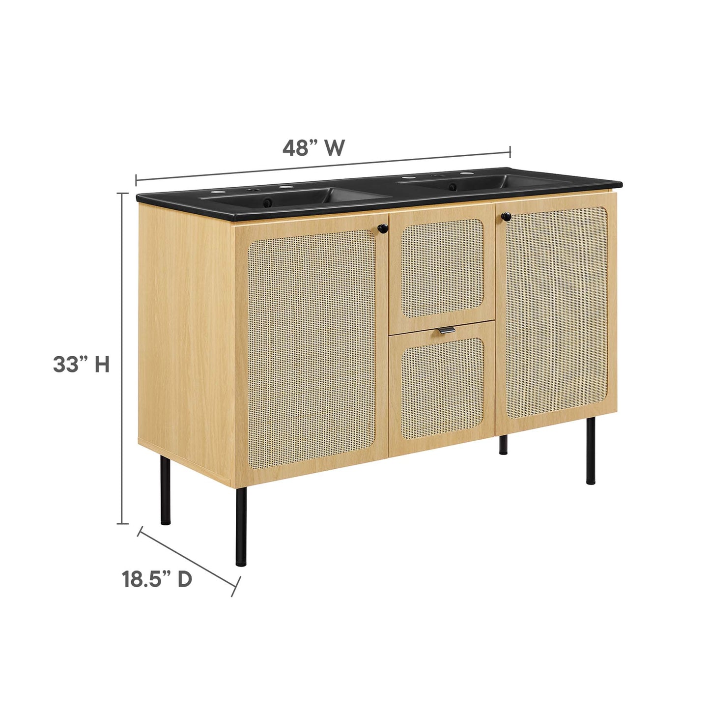 Meuble-lavabo double Chaucer de 48 po par Modway