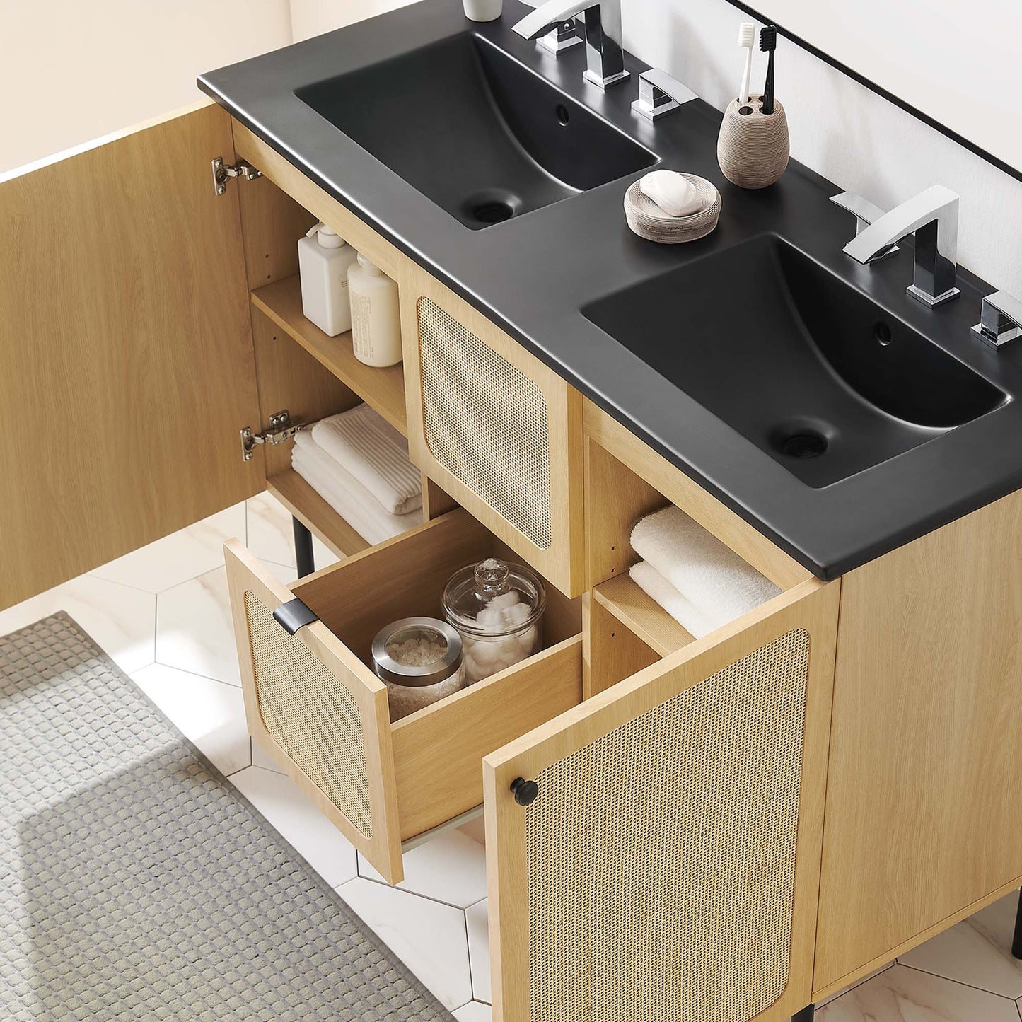 Meuble-lavabo double Chaucer de 48 po par Modway