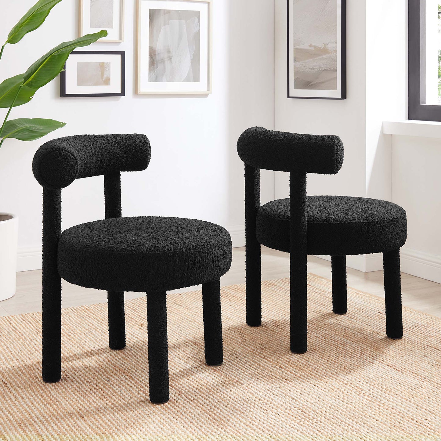 Toulouse Boucle Fabric Dining Chair Set of 2