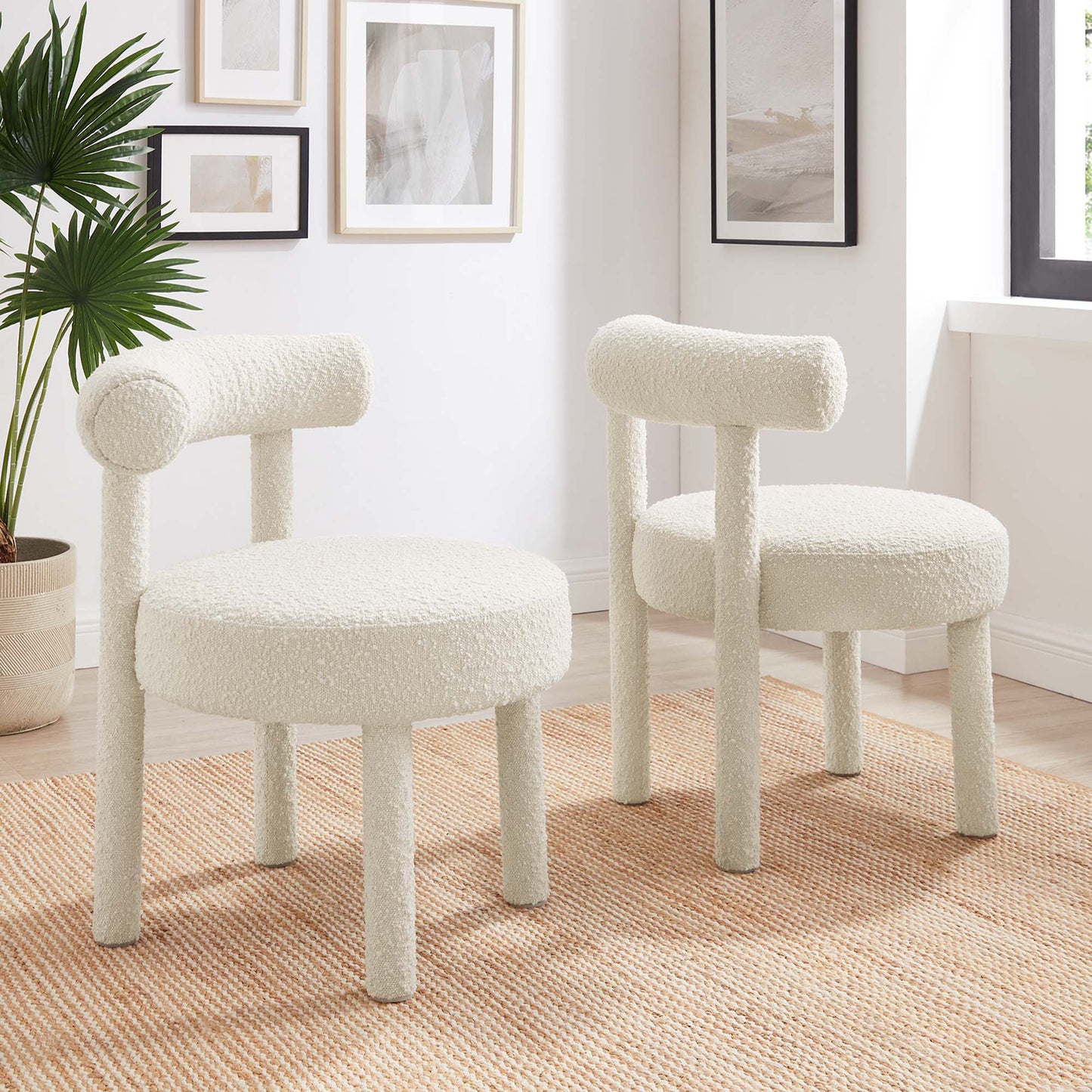 Toulouse Boucle Fabric Dining Chair Set of 2