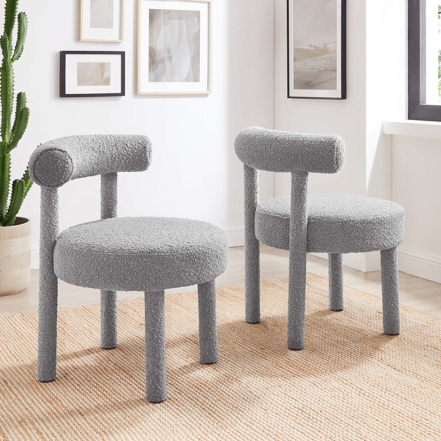 Toulouse Boucle Fabric Dining Chair Set of 2