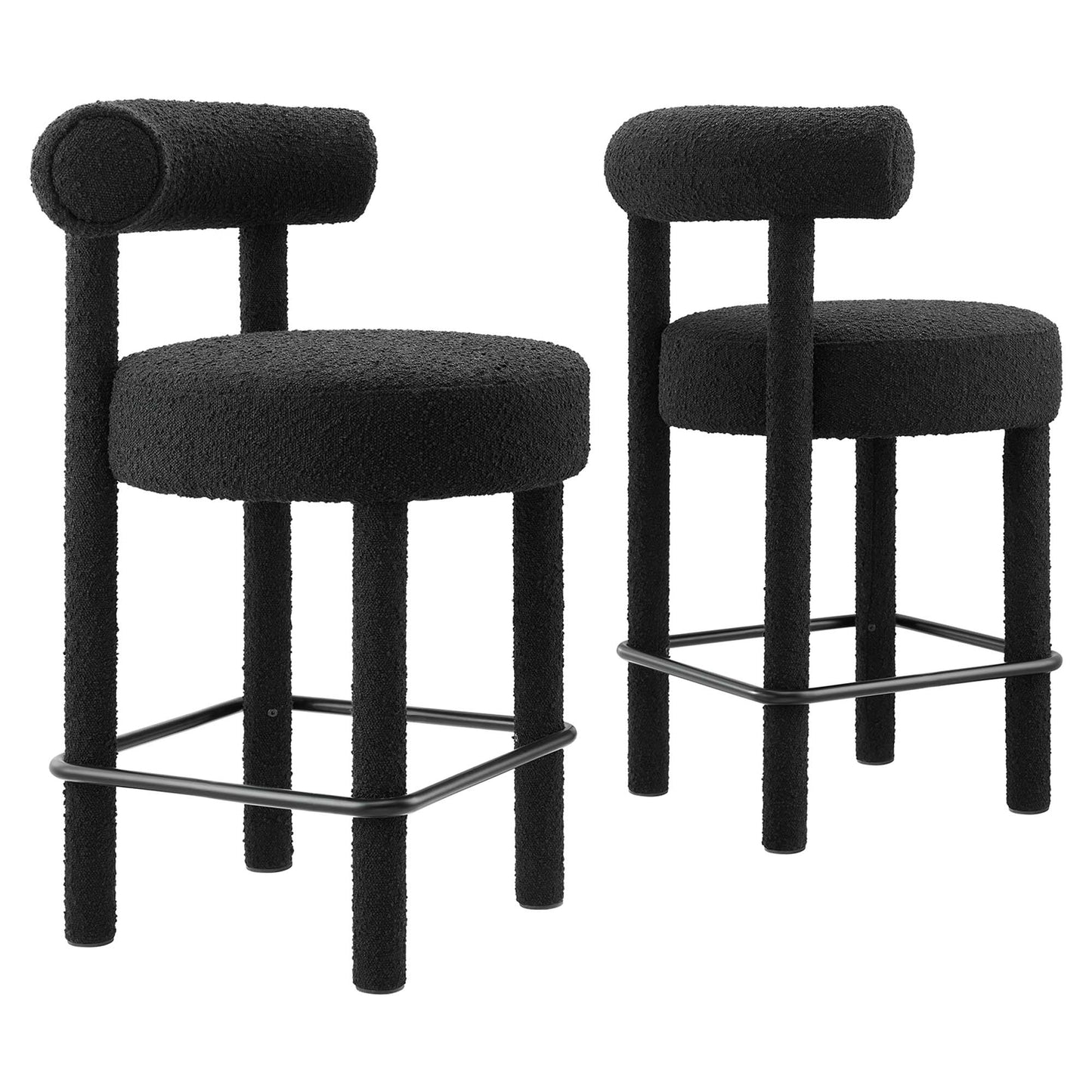 Toulouse Boucle Fabric Counter Stool Set of 2