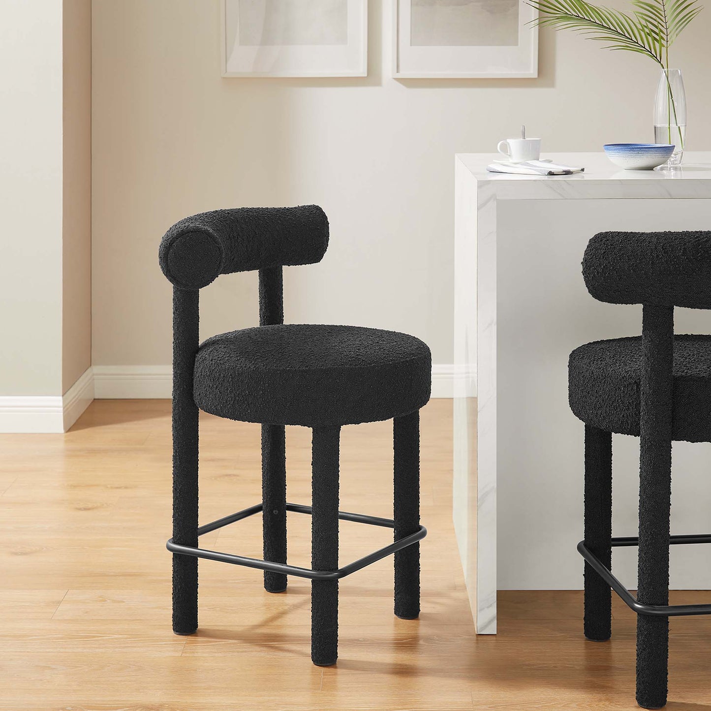 Toulouse Boucle Fabric Counter Stool Set of 2