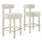 Toulouse Boucle Fabric Counter Stool Set of 2