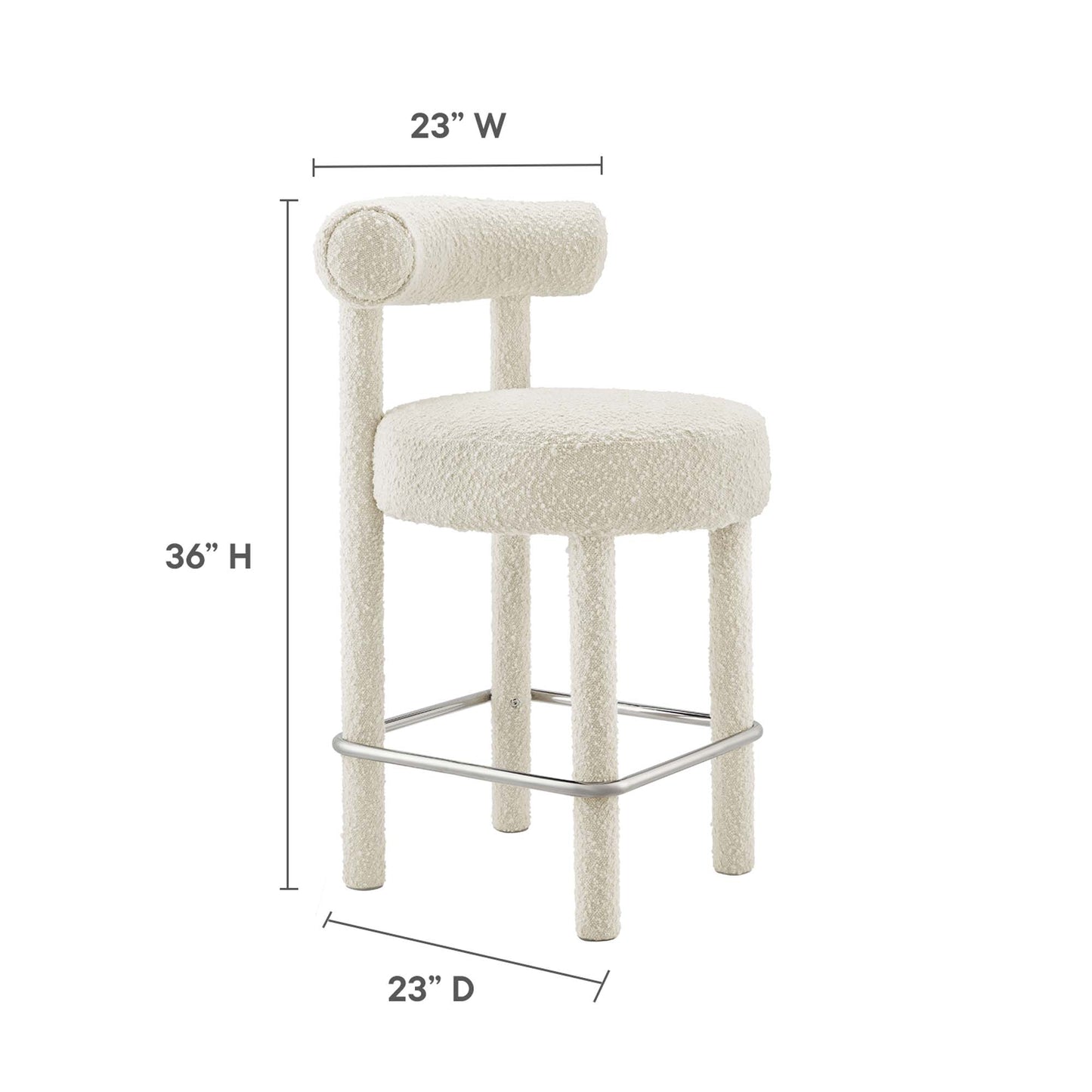 Toulouse Boucle Fabric Counter Stool Set of 2