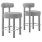 Toulouse Boucle Fabric Counter Stool Set of 2