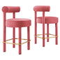 Toulouse Performance Velvet Counter Stool Set of 2