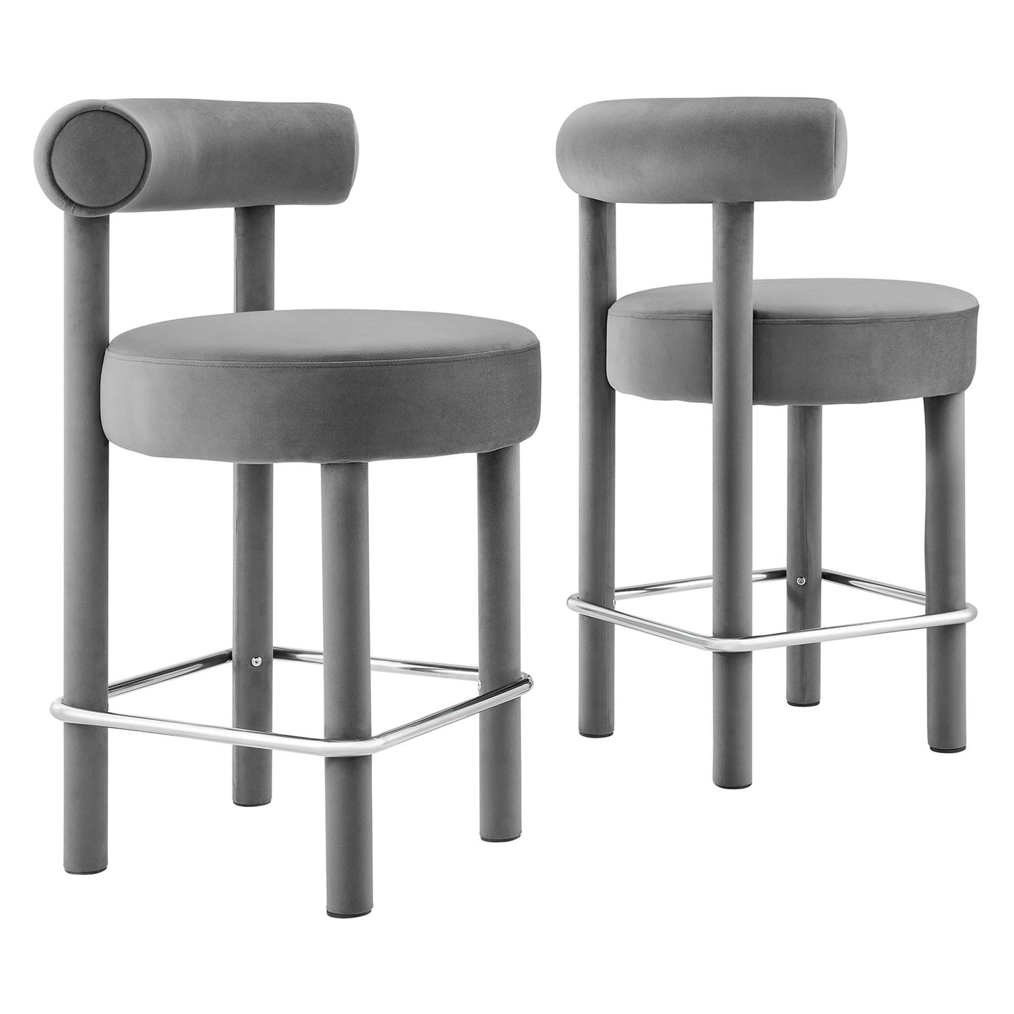 Toulouse Performance Velvet Counter Stool Set of 2