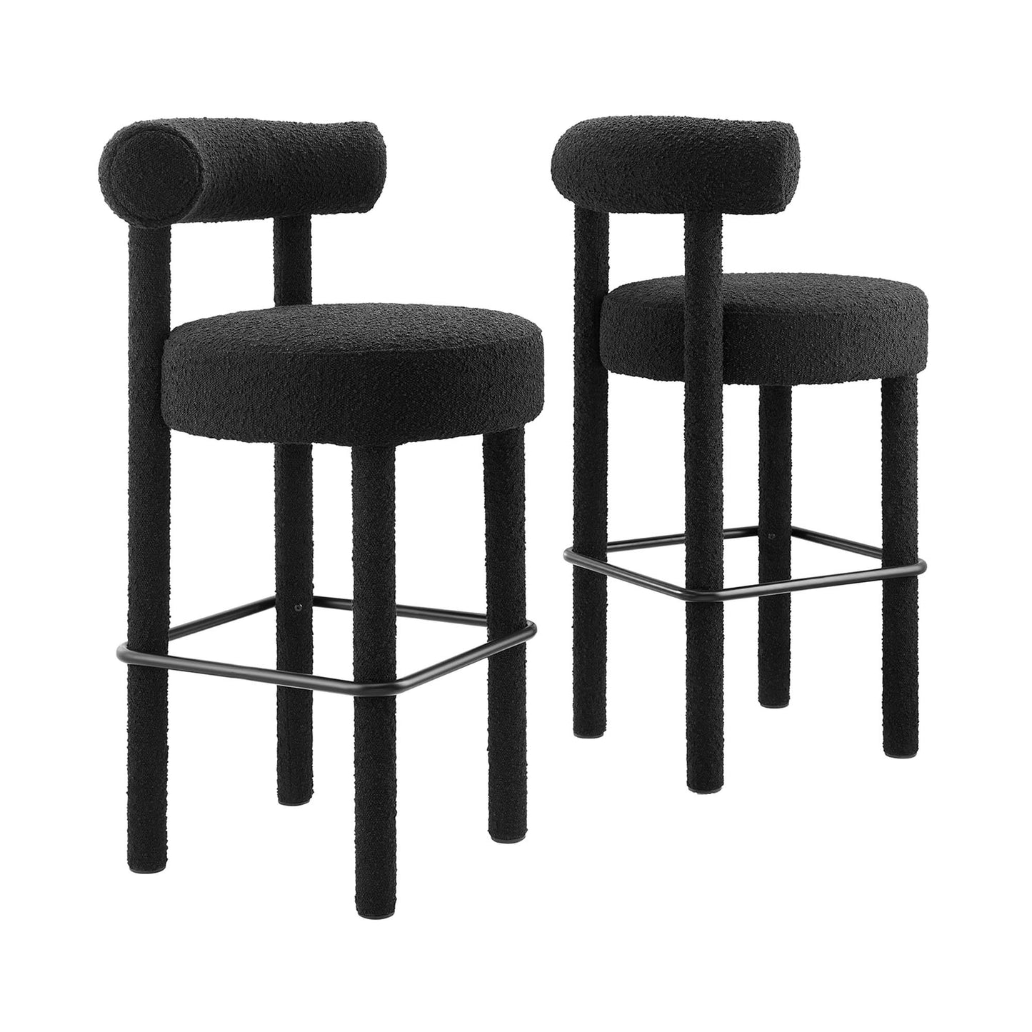 Toulouse Boucle Fabric Bar Stool Set of 2