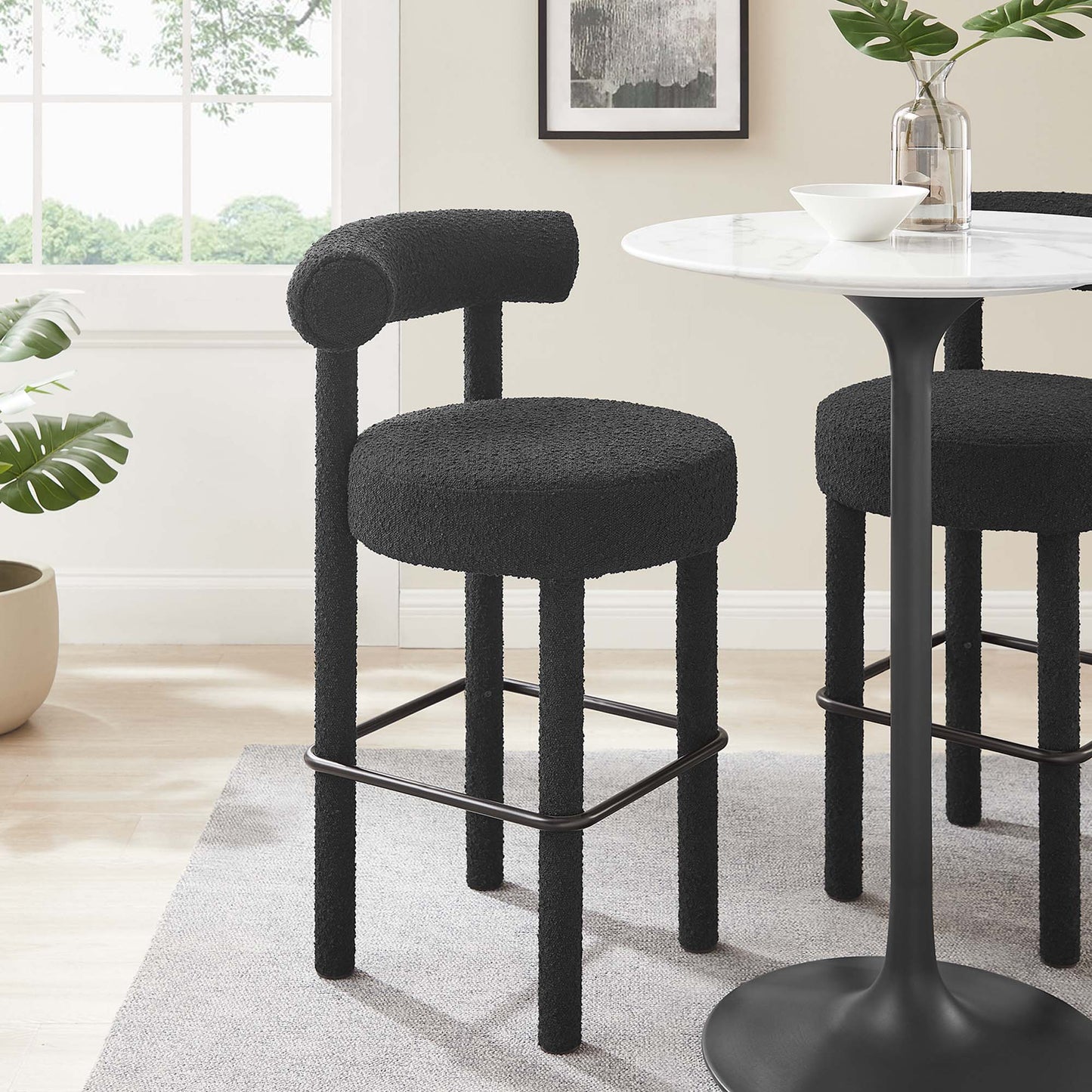 Toulouse Boucle Fabric Bar Stool Set of 2