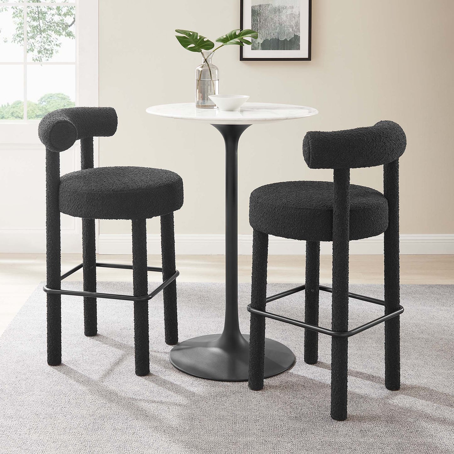 Toulouse Boucle Fabric Bar Stool Set of 2