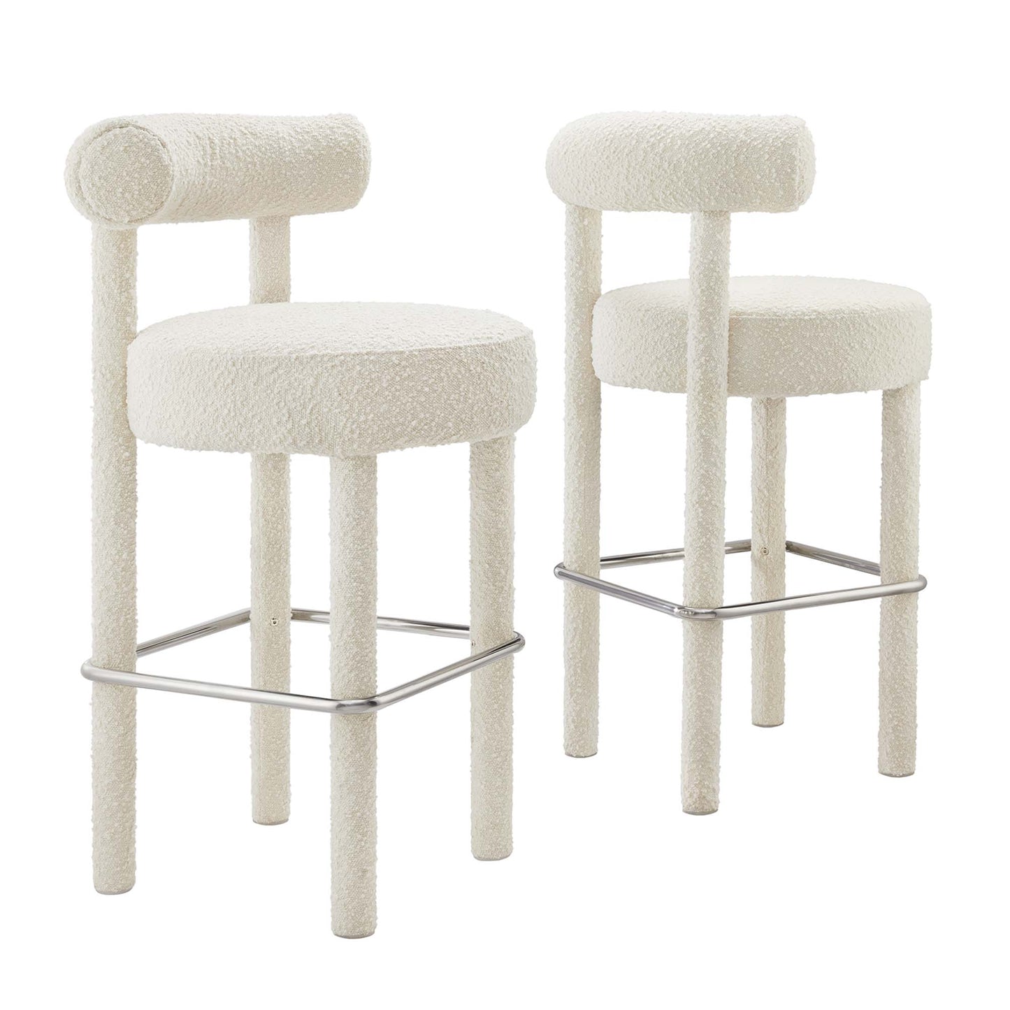 Toulouse Boucle Fabric Bar Stool Set of 2