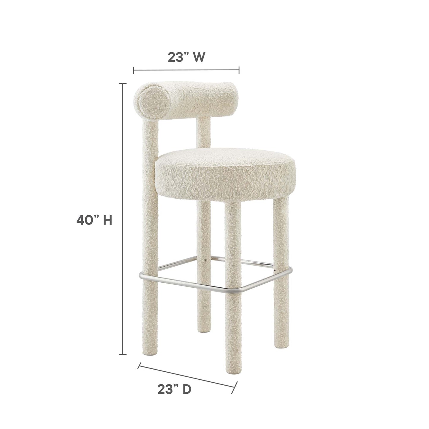 Toulouse Boucle Fabric Bar Stool Set of 2