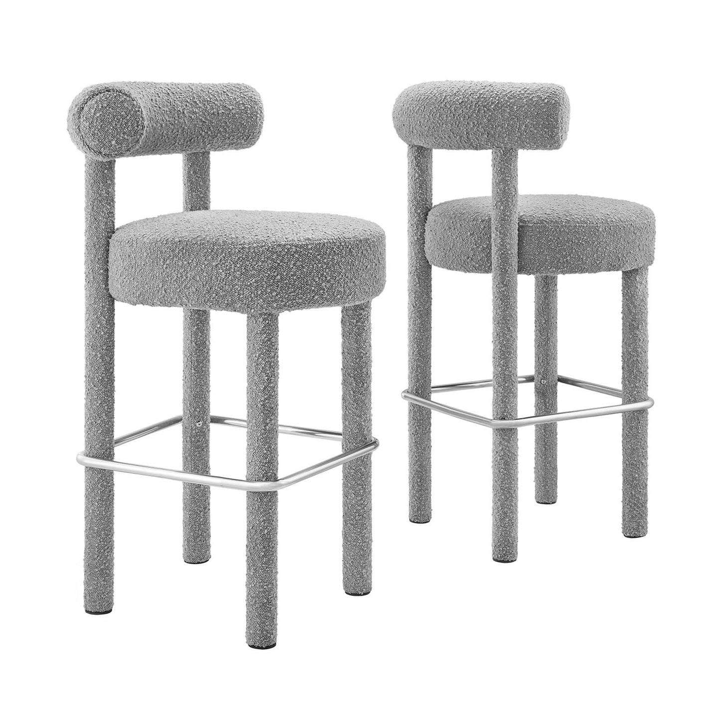 Toulouse Boucle Fabric Bar Stool Set of 2