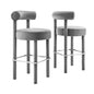 Toulouse Performance Velvet Bar Stool Set of 2